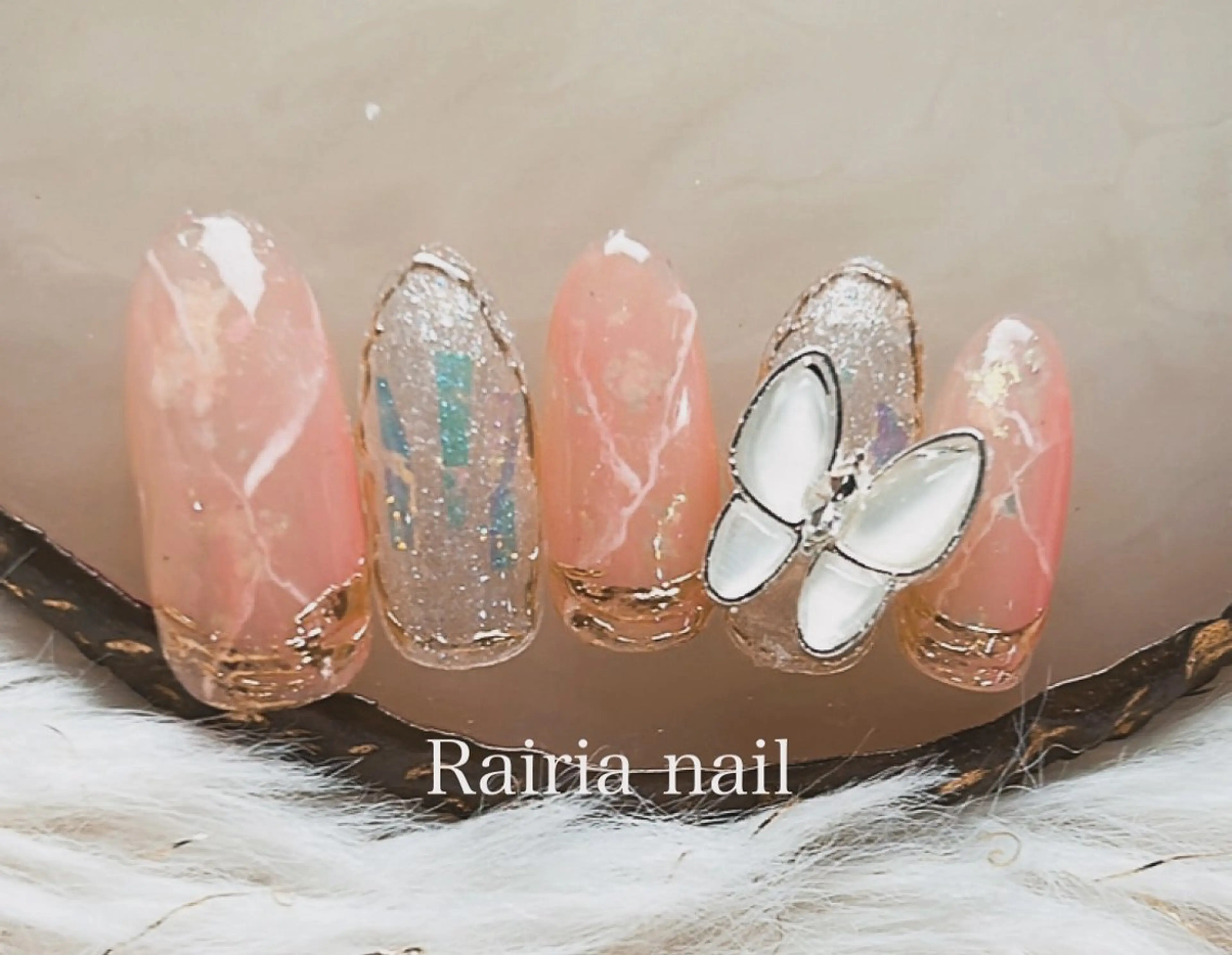 ネイル アートネイル ジェルネイル 持ち込み ニュアンスネイル パラジェル Rairia nail本八幡店のネイルデザイン