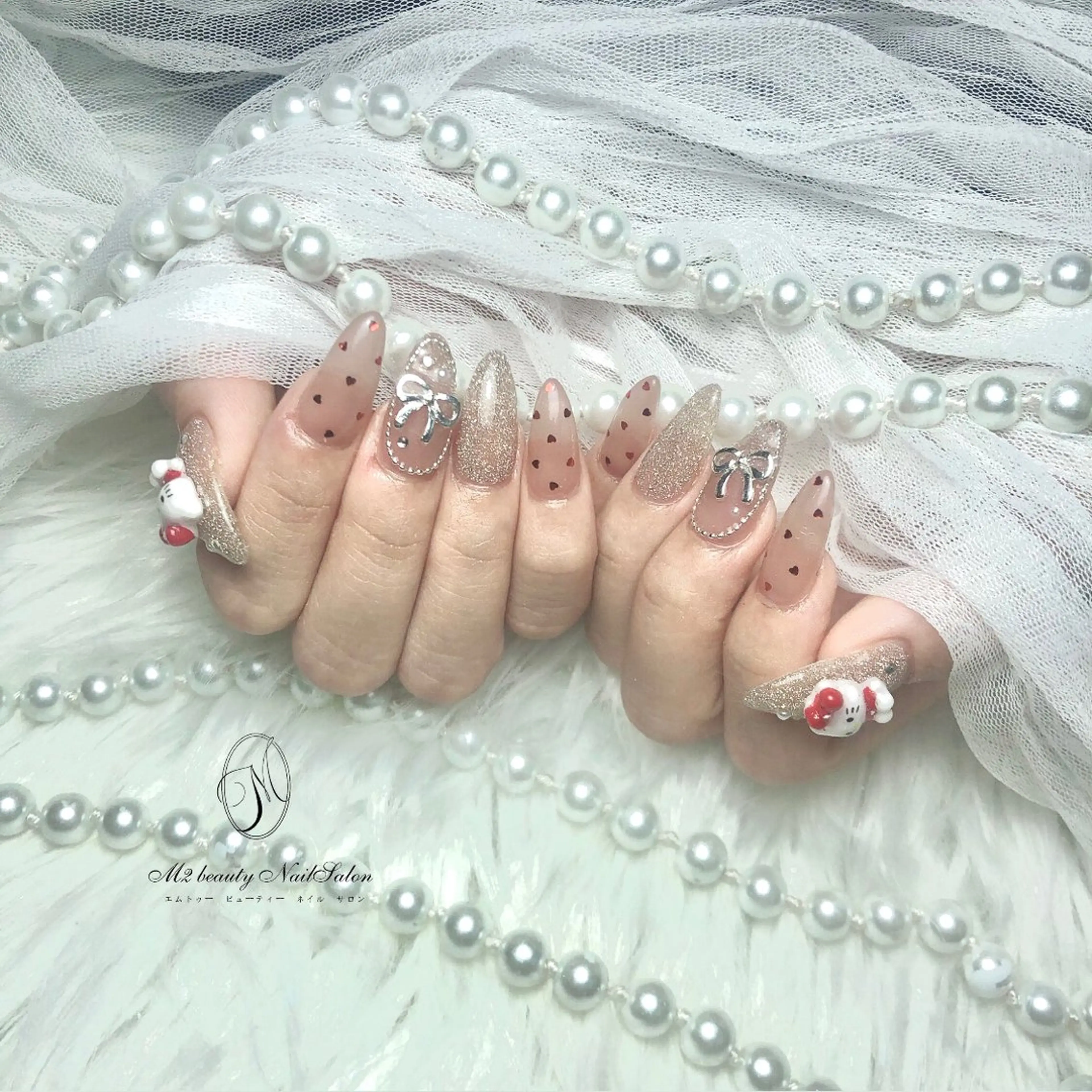 ネイル アートネイル 長さ出し ジェルネイル パラジェル スカルプネイル ハンドネイル M2 beauty Nankaのネイルデザイン