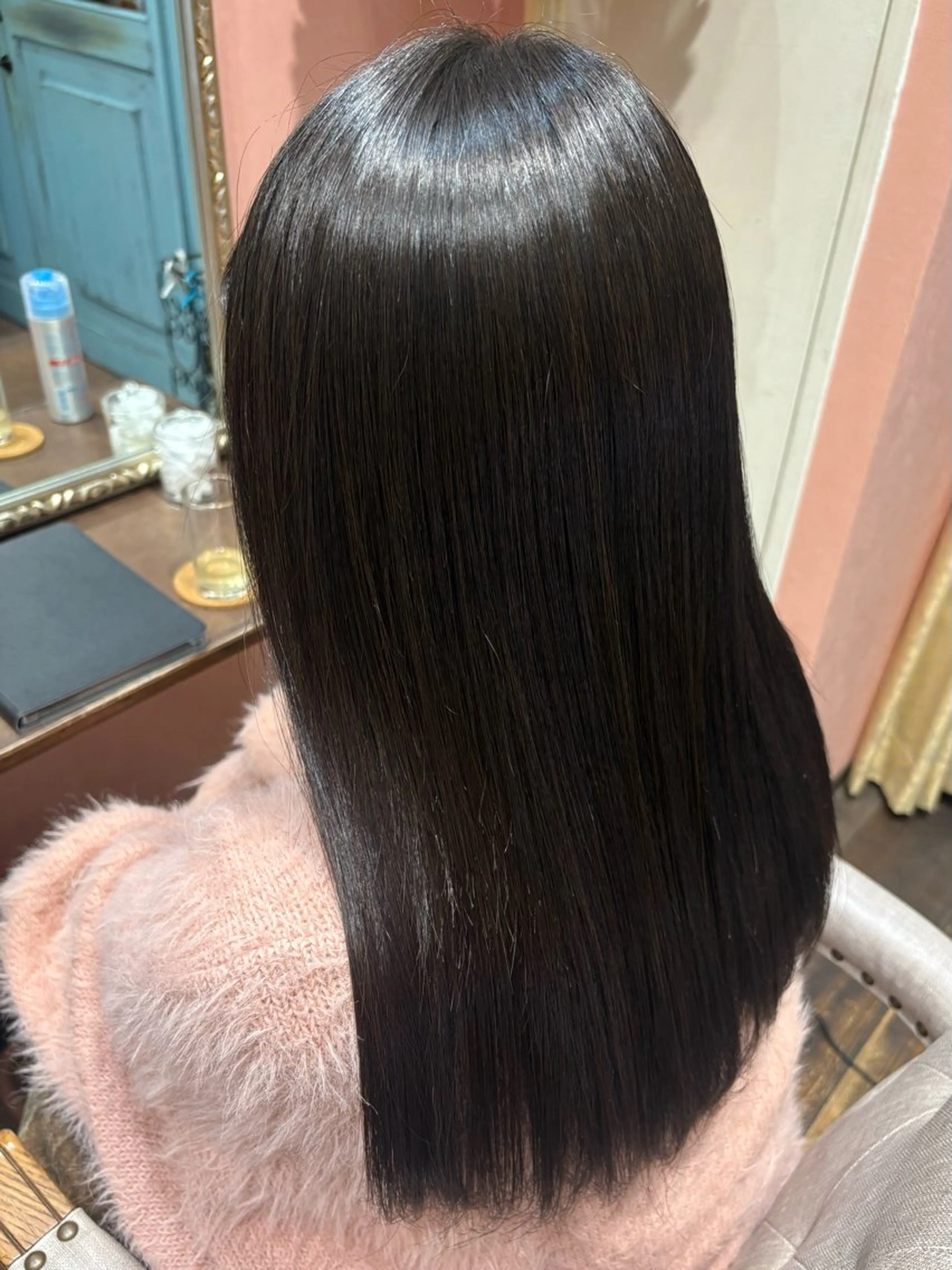 セミロング カット 縮毛矯正 なぎさ 心斎橋美容室のヘアスタイル