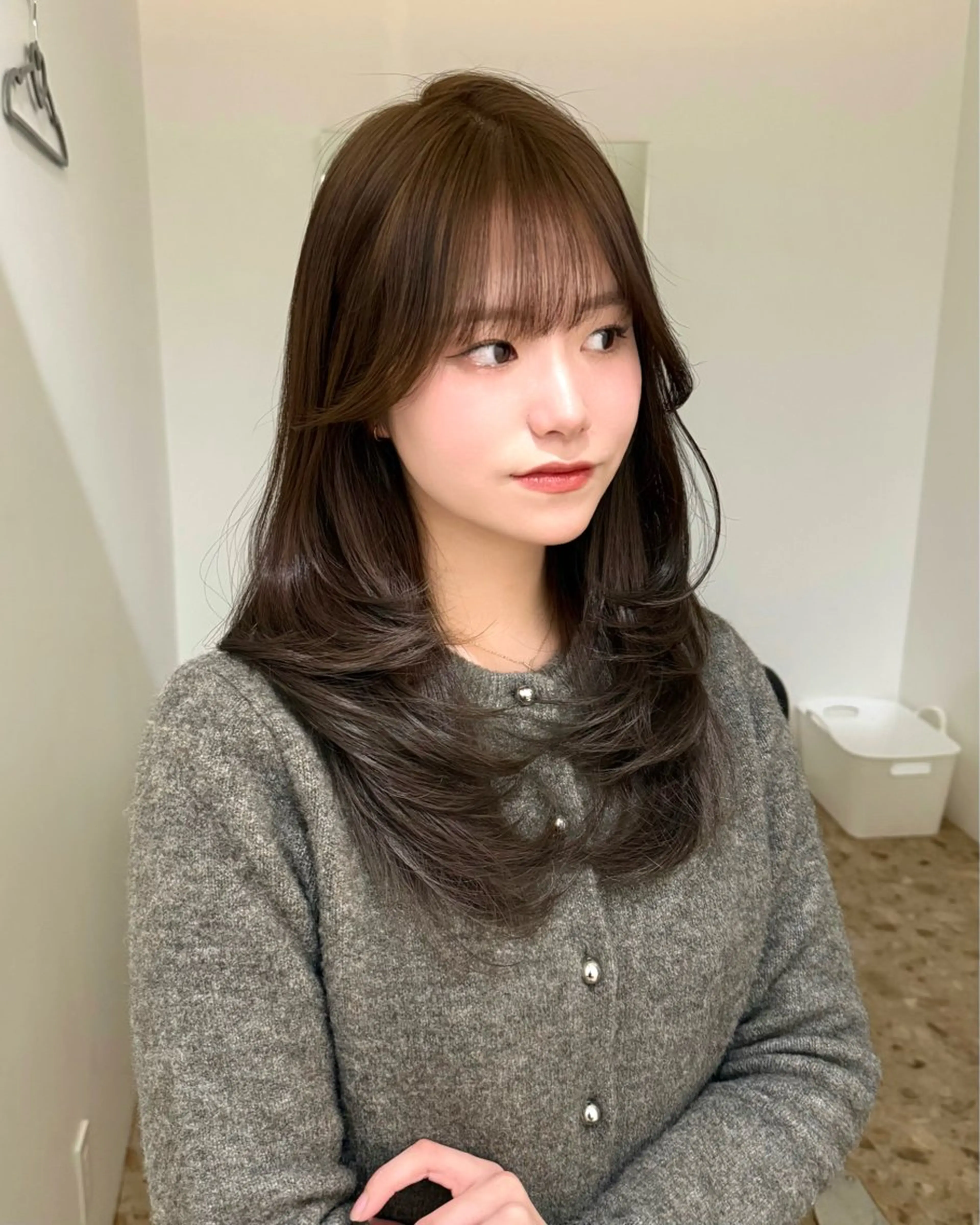 セミロング カラー レイヤーカット カット ヘアカラー トリートメント レイヤー/艶カラー /韓国ヘア/高松のヘアスタイル