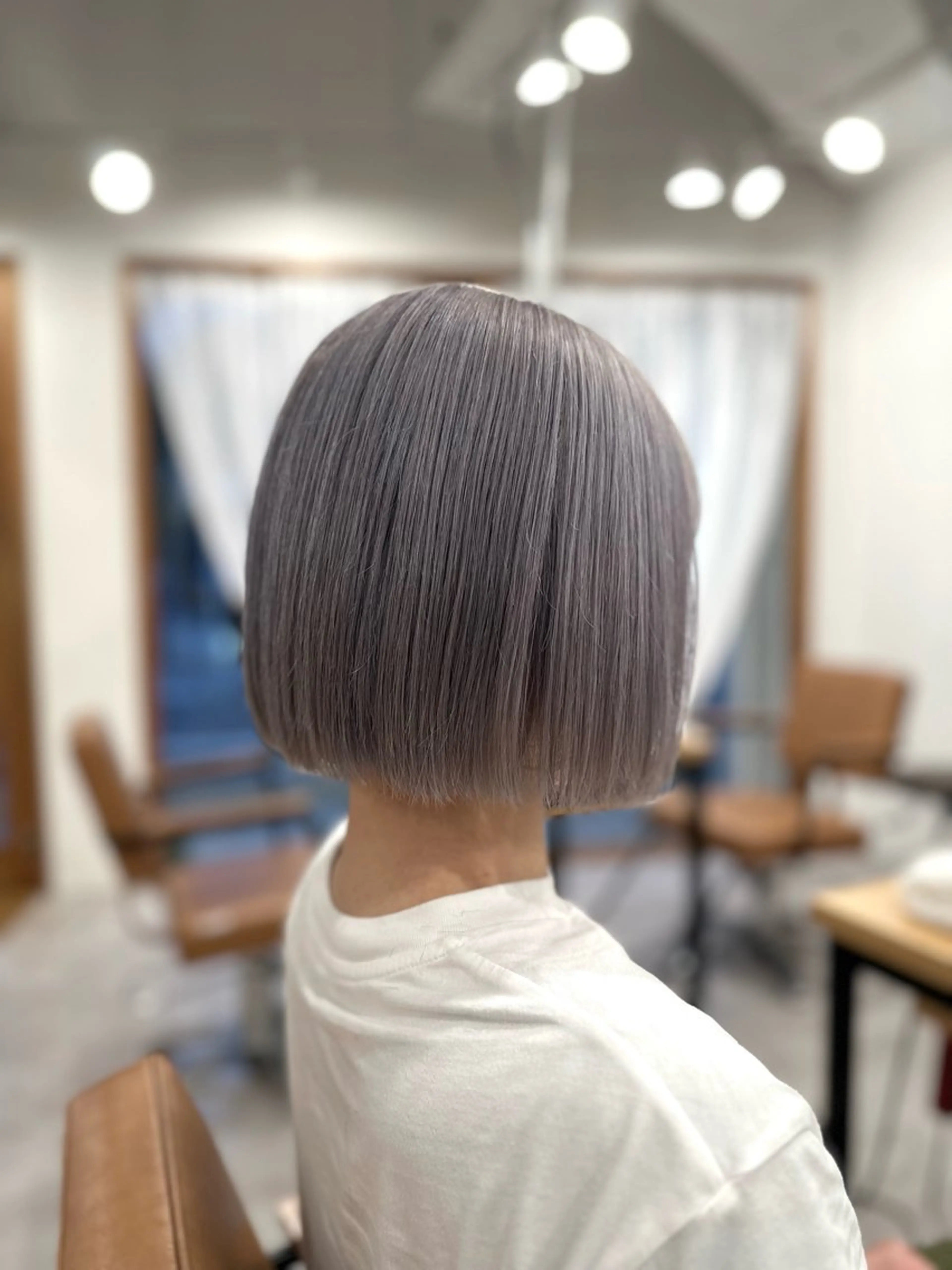 ショート カラー アッシュ シルバー シルバーアッシュ ボブ ヘアカラー トリートメント 特殊カラー特化 ✂️SHIAN フジのヘアスタイル