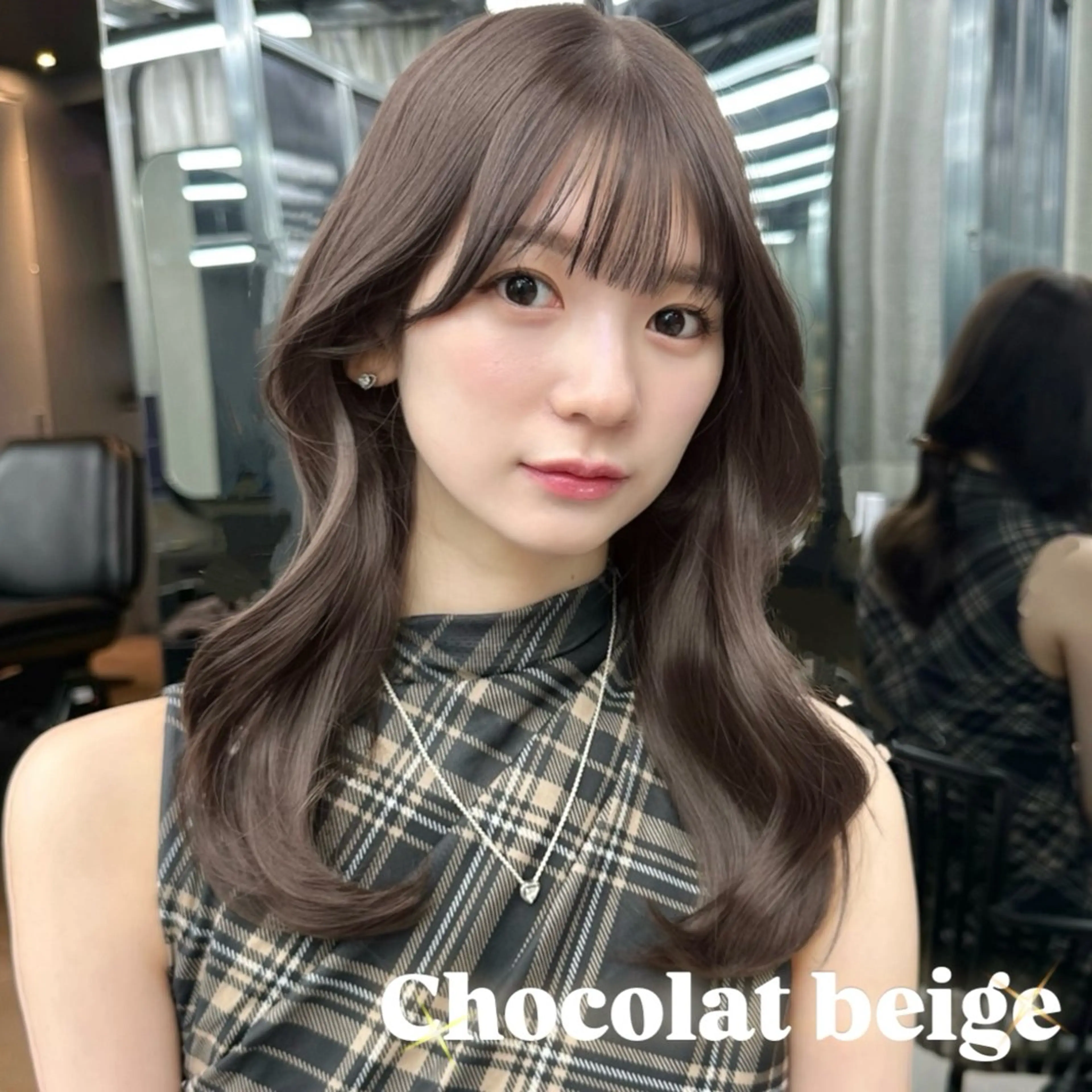 セミロング カット ヘアカラー トリートメント 韓国/ワンホンヘア 髪質改善/MaCoのヘアスタイル