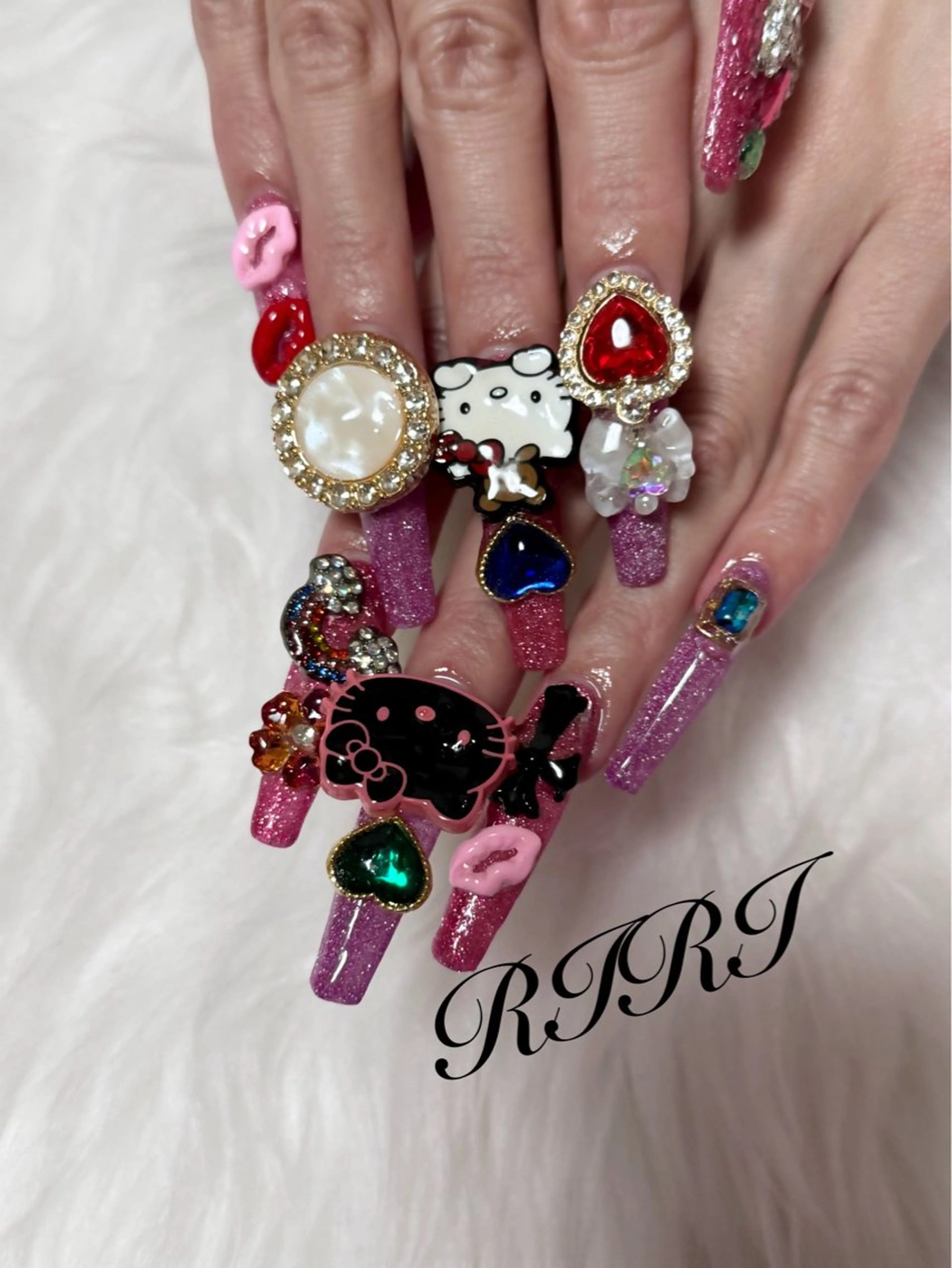 ネイル ジェルネイル ロングネイル ピンク スカルプネイル シンプルネイル ハンドネイル riri オーナーのネイルデザイン