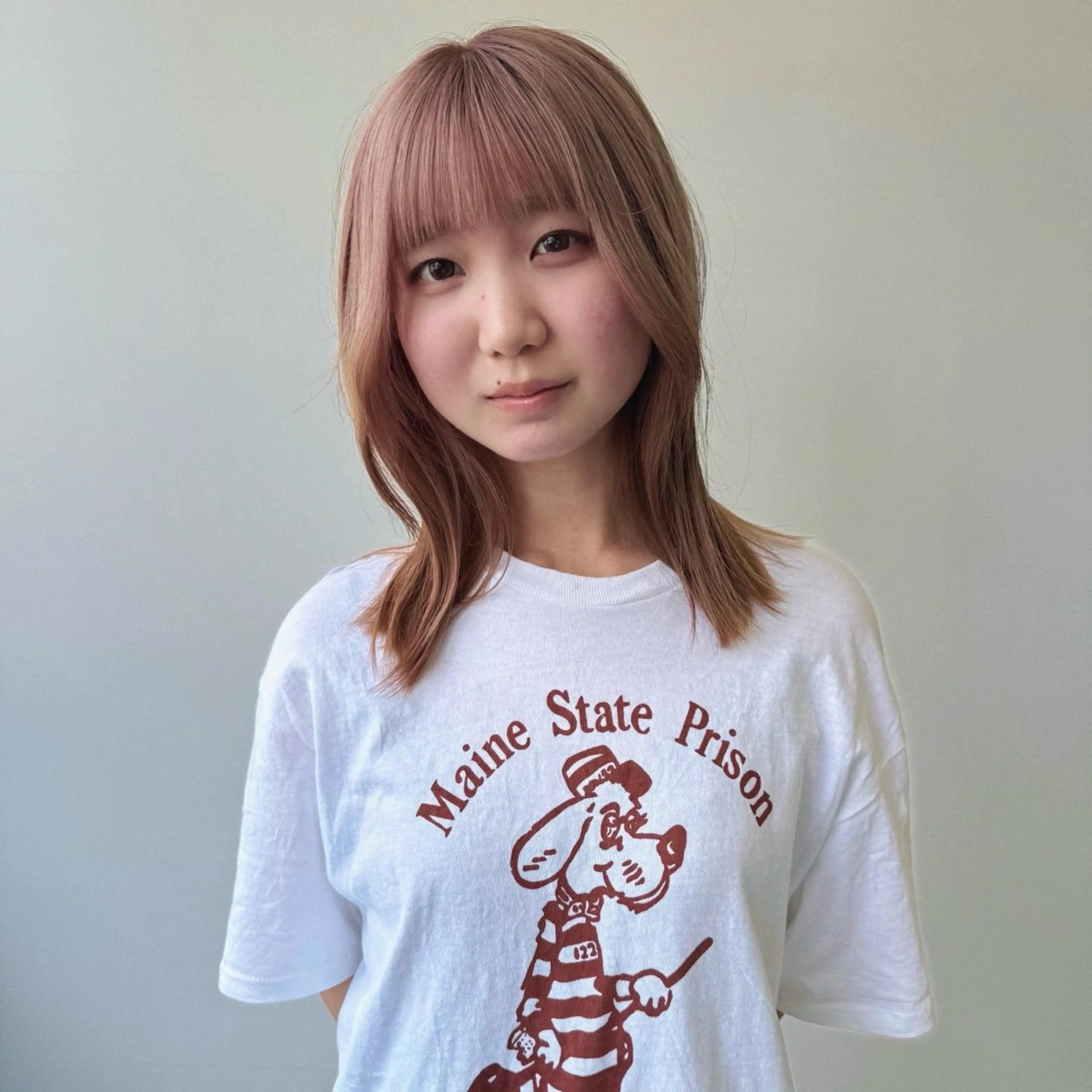 ミディアム カラー ベージュカラー ピンクカラー ピンクベージュ カット ヘアカラー スギヤマ ショウゴのヘアスタイル