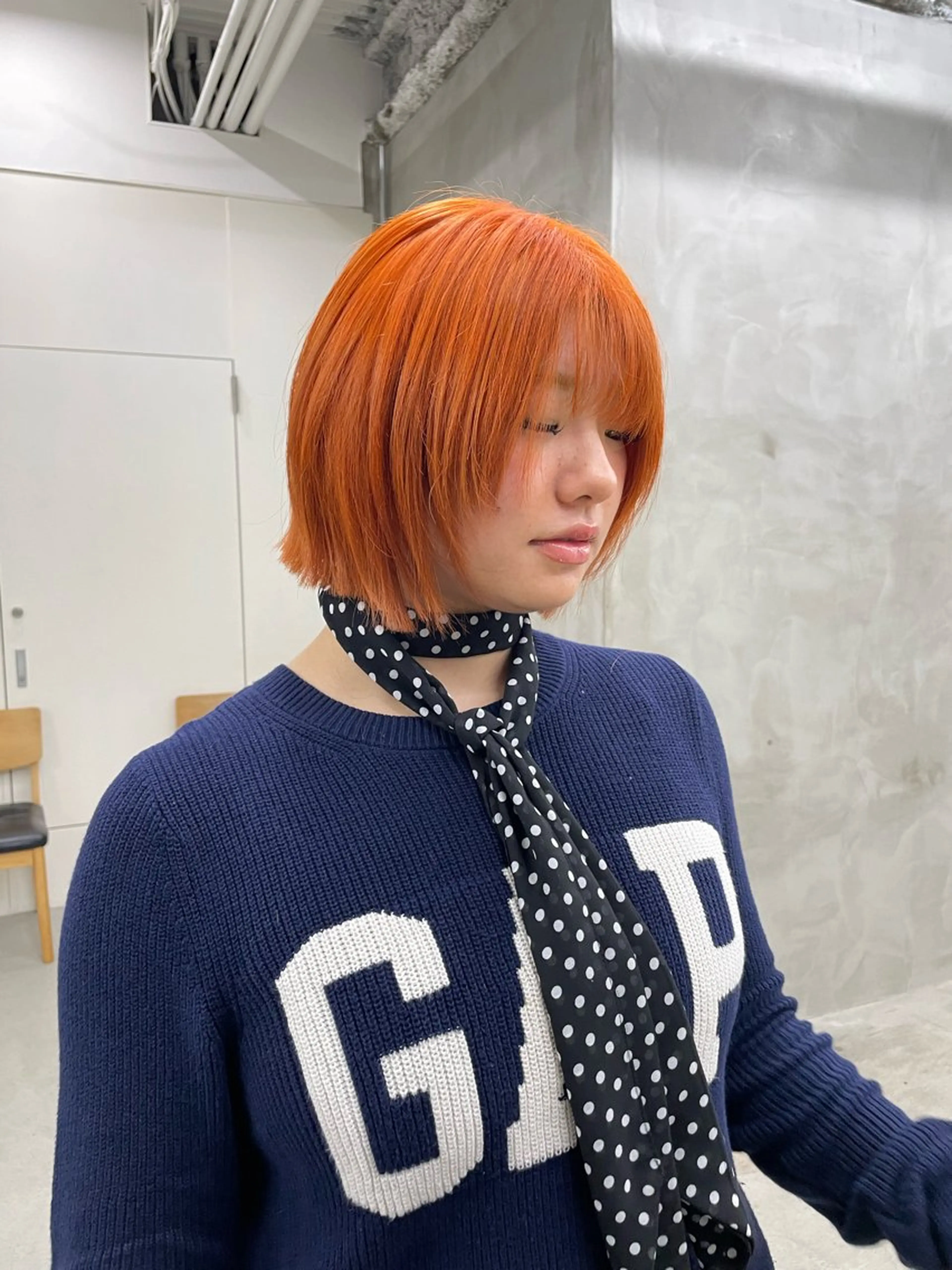 カラー オレンジ ヘアカラー トリートメント ハイトーン/レイヤー 🌸さくらのヘアスタイル