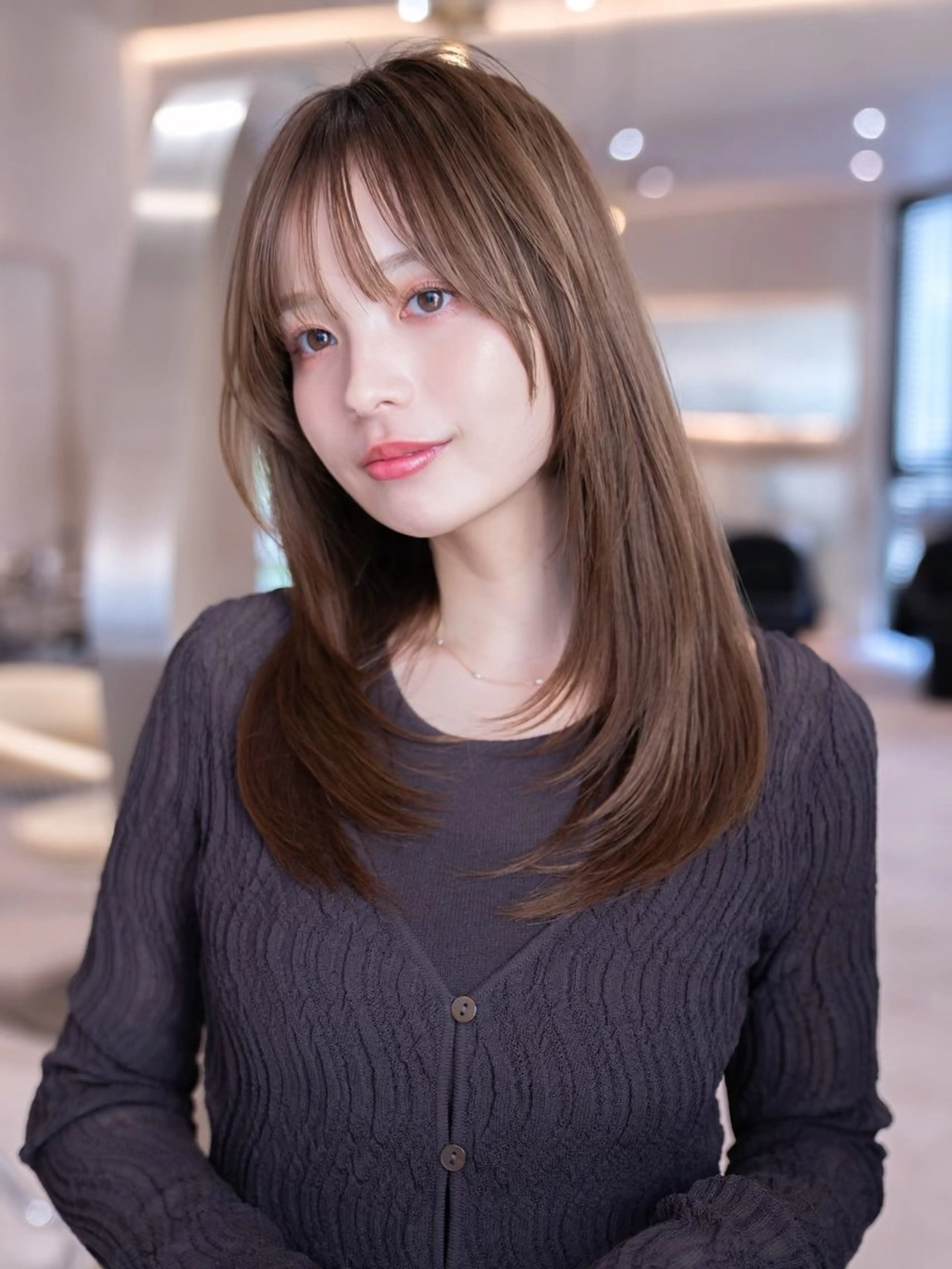 セミロング カット ヘアカラー トリートメント シャドウパーマ/ レイヤー/和真/新宿のヘアスタイル