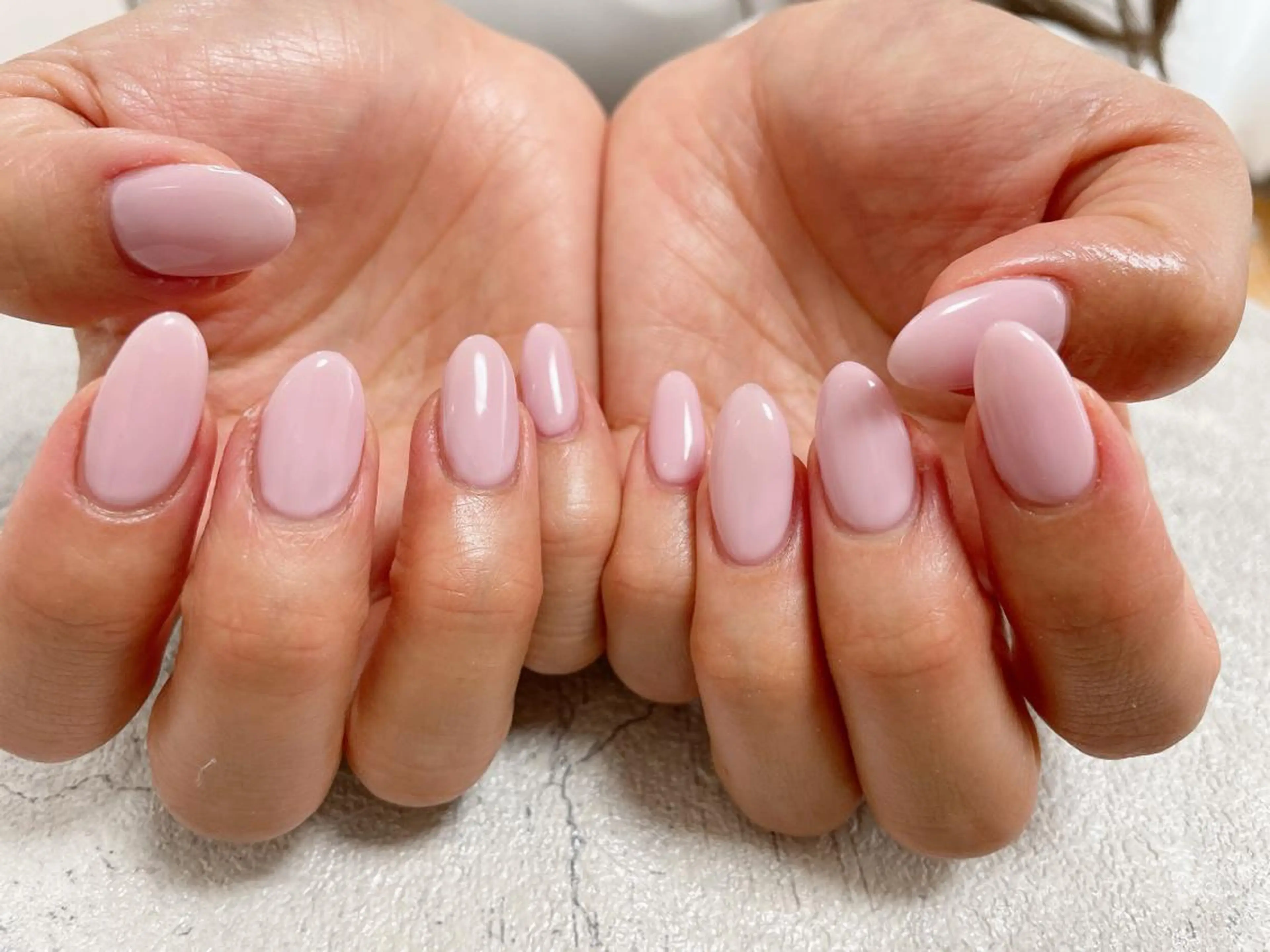 ネイル ジェルネイル ワンカラーネイル パラジェル パステルネイル ピンク ハンドネイル Mogu nail 二子玉川のネイルデザイン