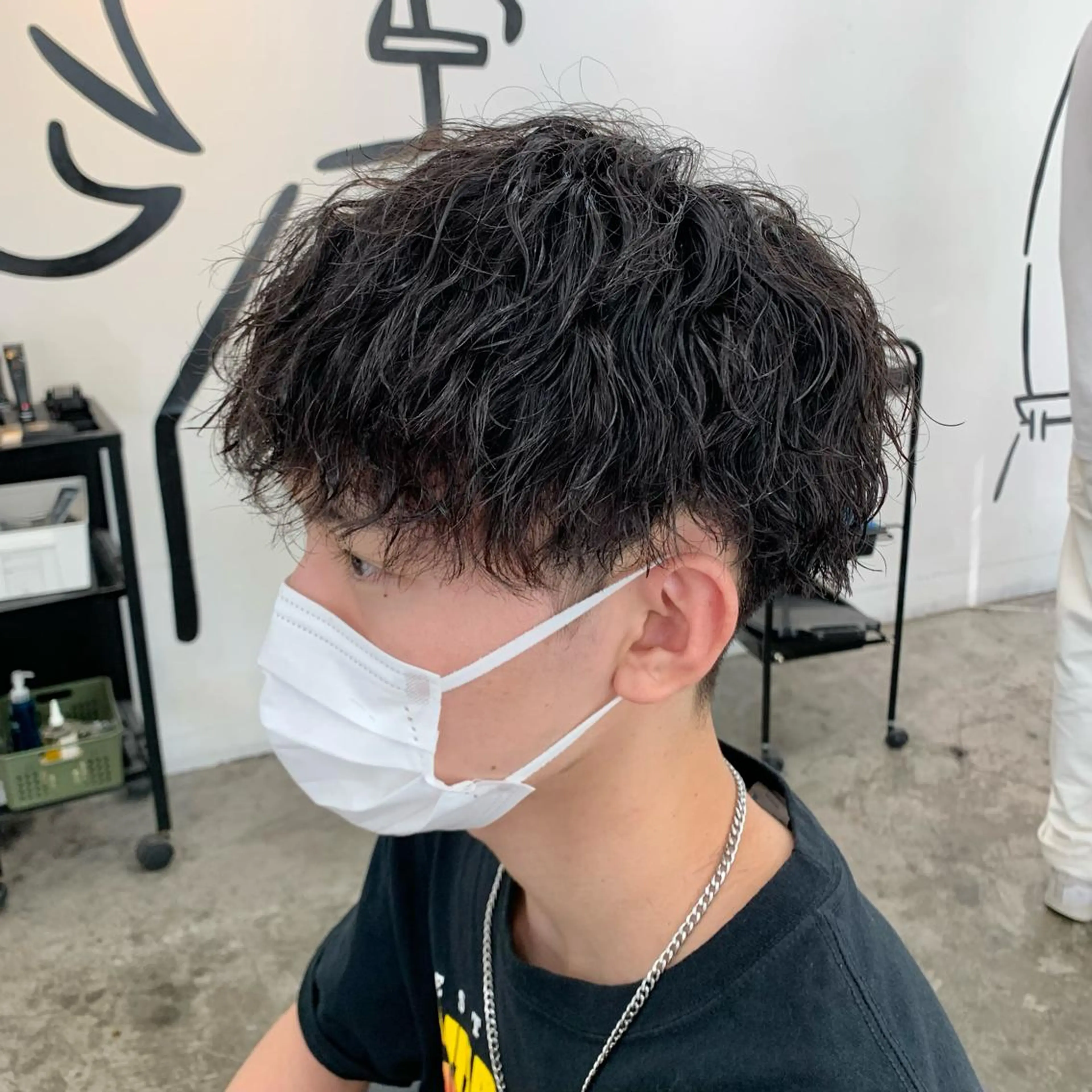 ショート パーマ メンズ カット パーマ メンズ特化美容師/ 藤戸 椋のヘアスタイル