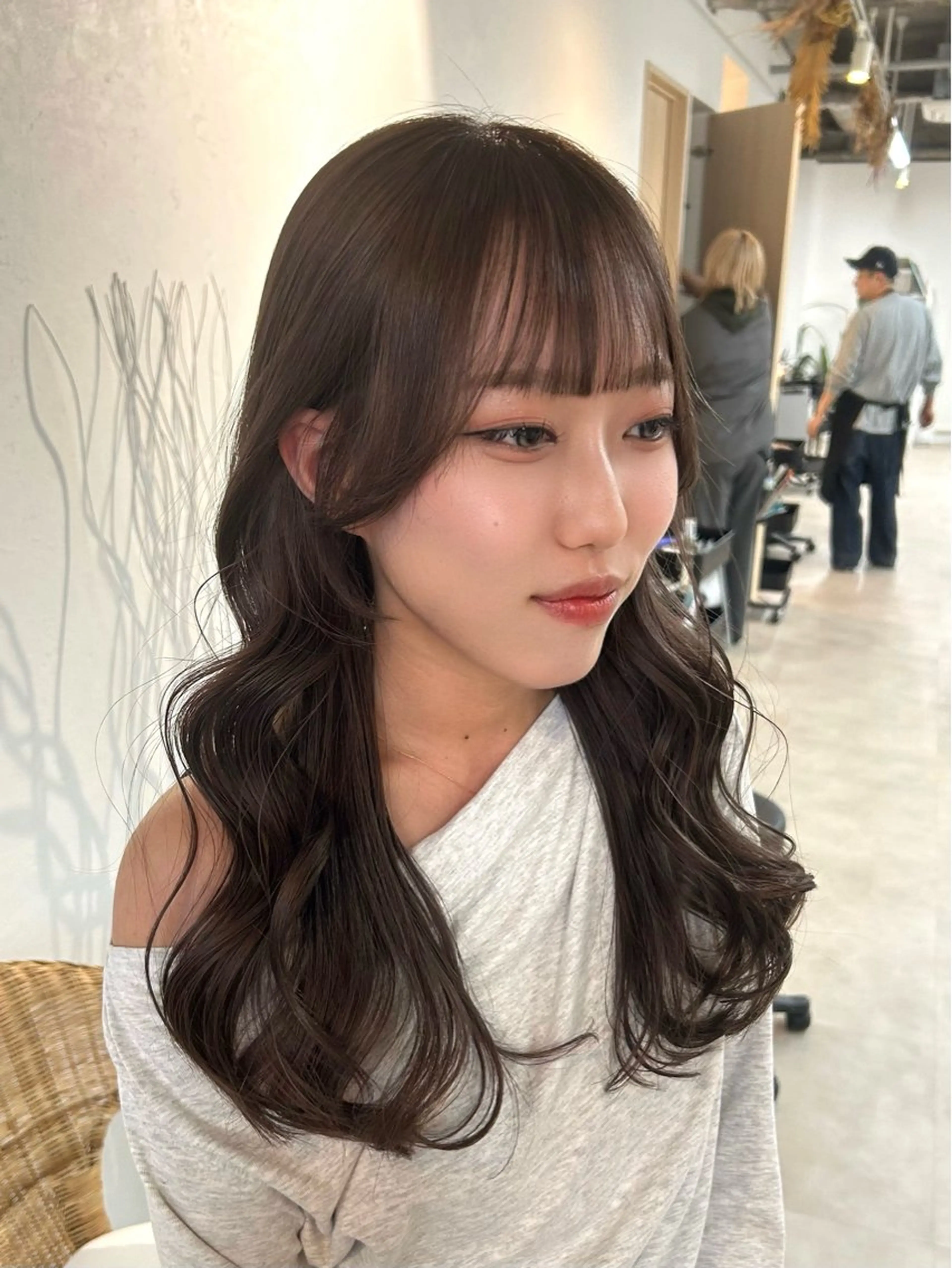 セミロング カラー ブラウンカラー カット ヘアカラー トリートメント 韓国ボブ/レイヤー/ ハイトーン/まなみのヘアスタイル