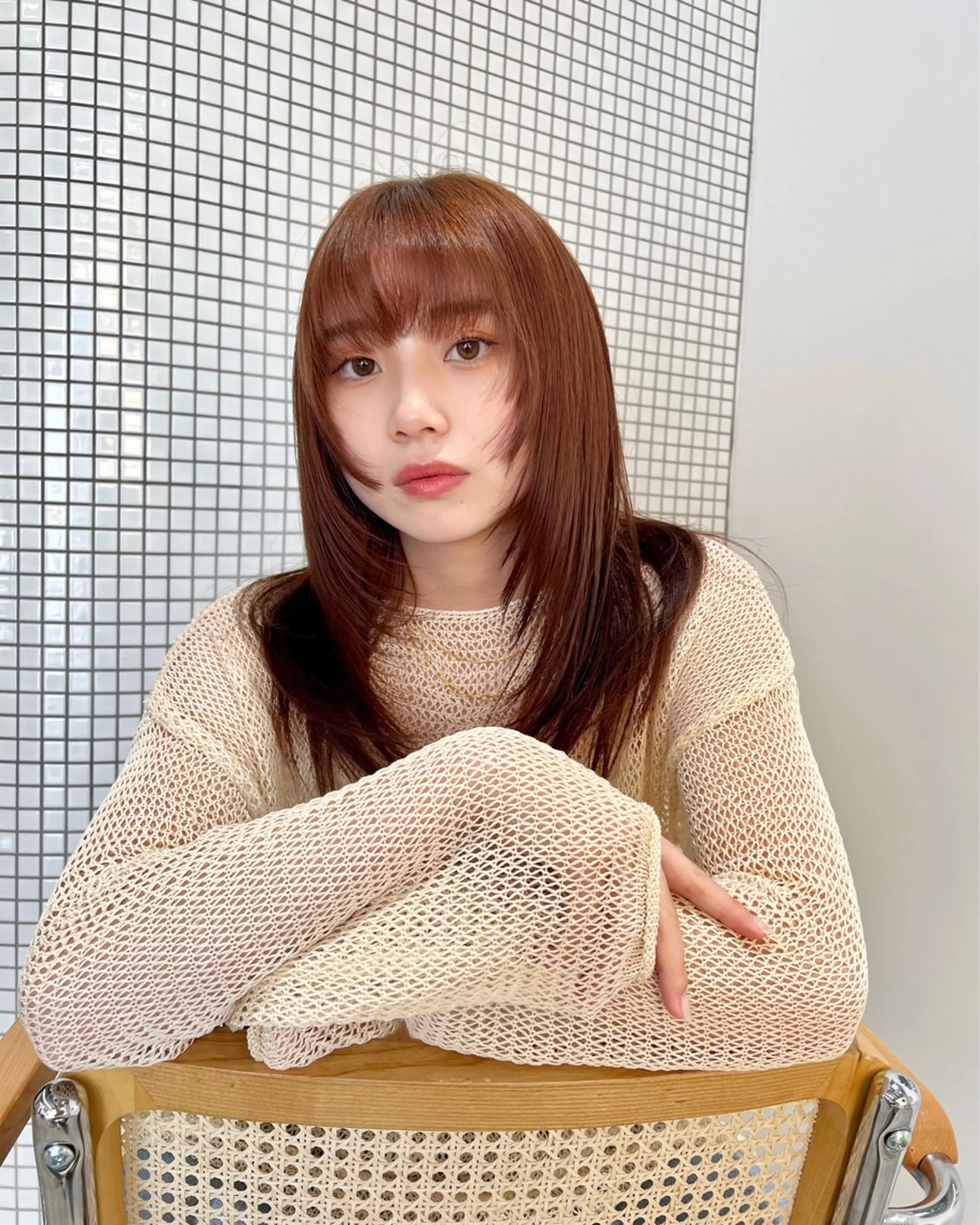 ミディアム カラー ブラウンカラー 透明感カラー レイヤーカット 髪質改善カラー Unami 太田英寿のヘアスタイル