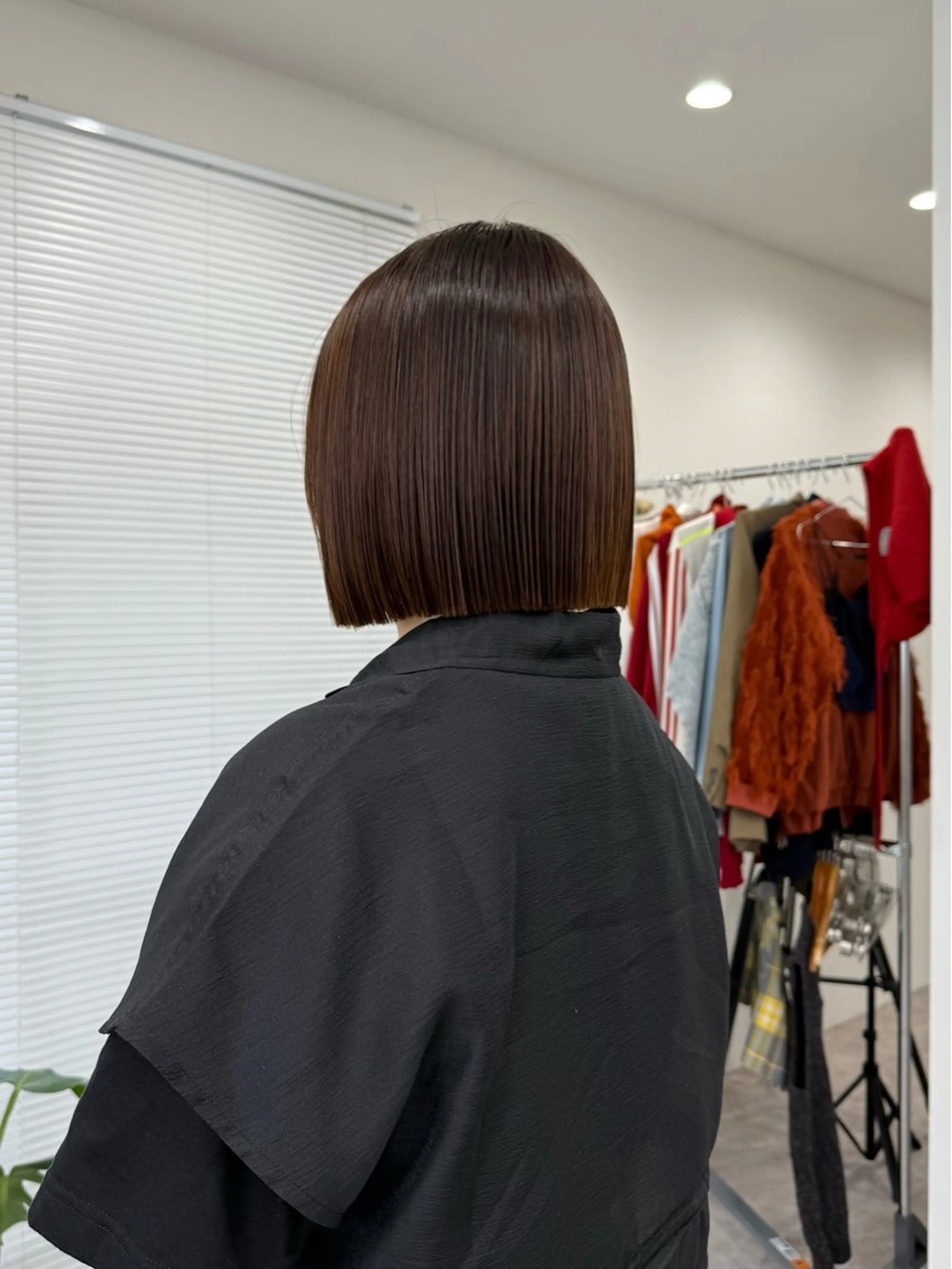 ミディアム ボブ 髪質改善 カット 縮毛矯正 era所属・azumi/ボブ/暖 色/オリーブ/縮毛のヘアスタイル