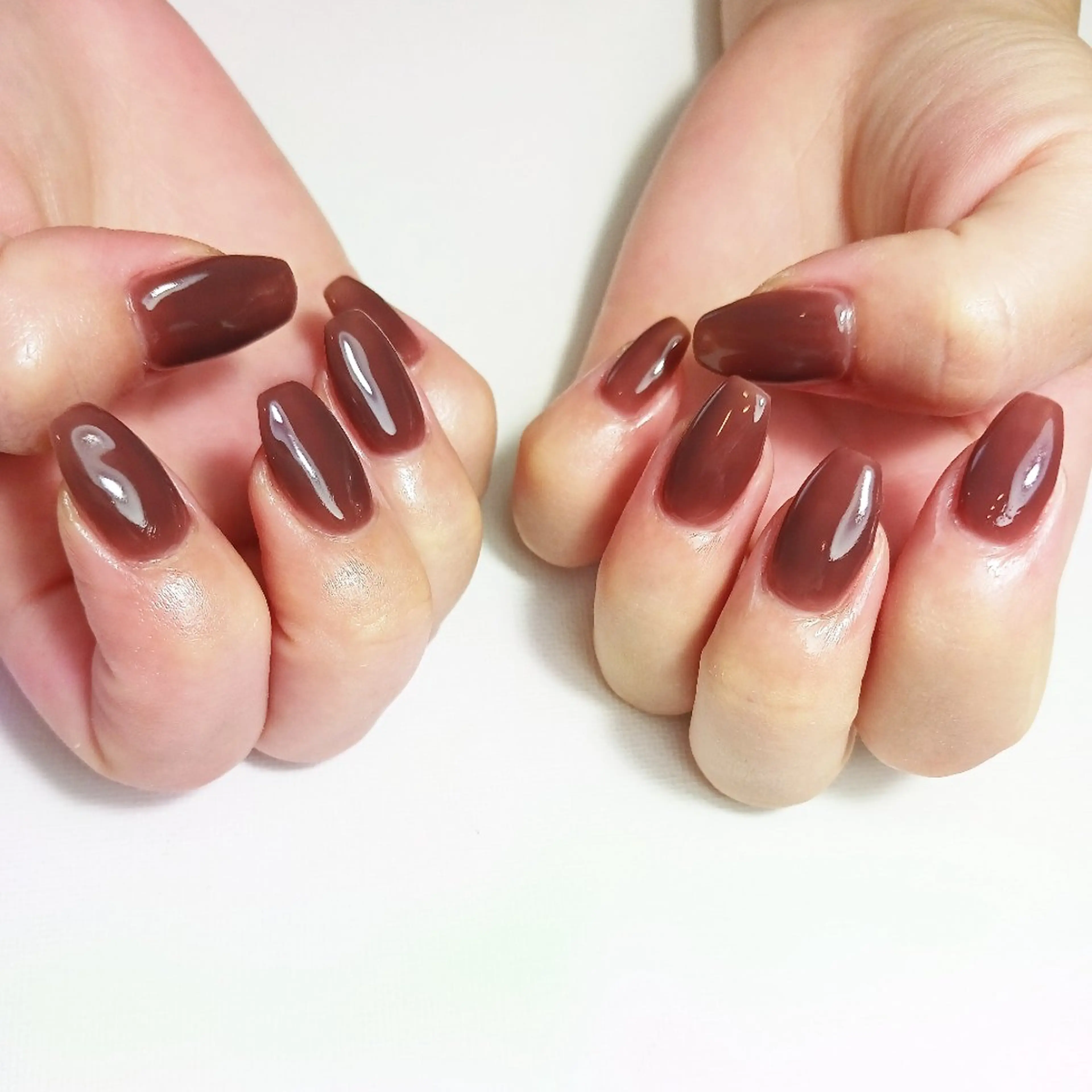 ネイル ブラウン ジェルネイル 持ち込み ショートネイル ハンドネイル owlnail /持込みデザイン専門のネイルデザイン