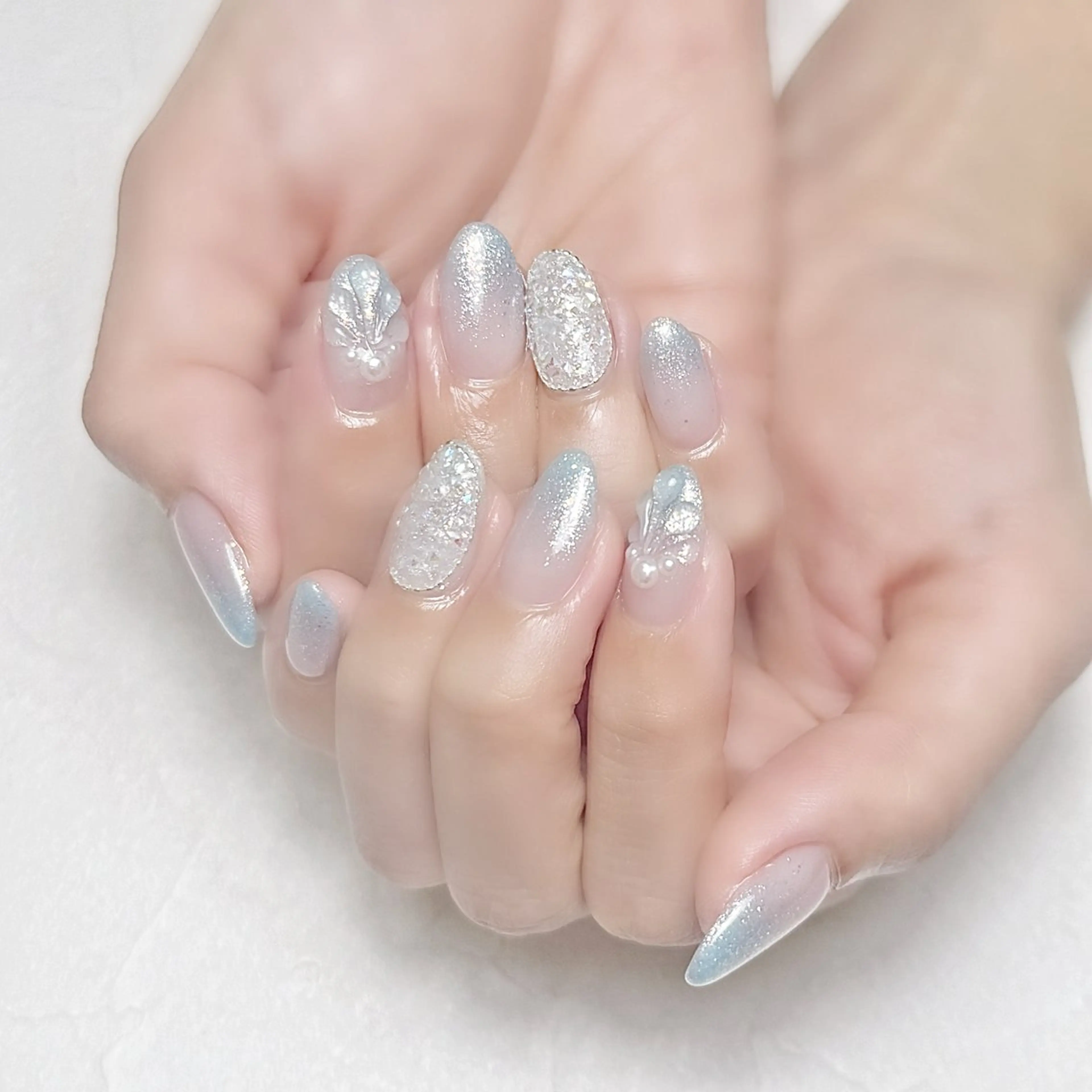 ネイル グラデーション ラメ(グリッター) 夏ネイル rouse nail RISATOのネイルデザイン