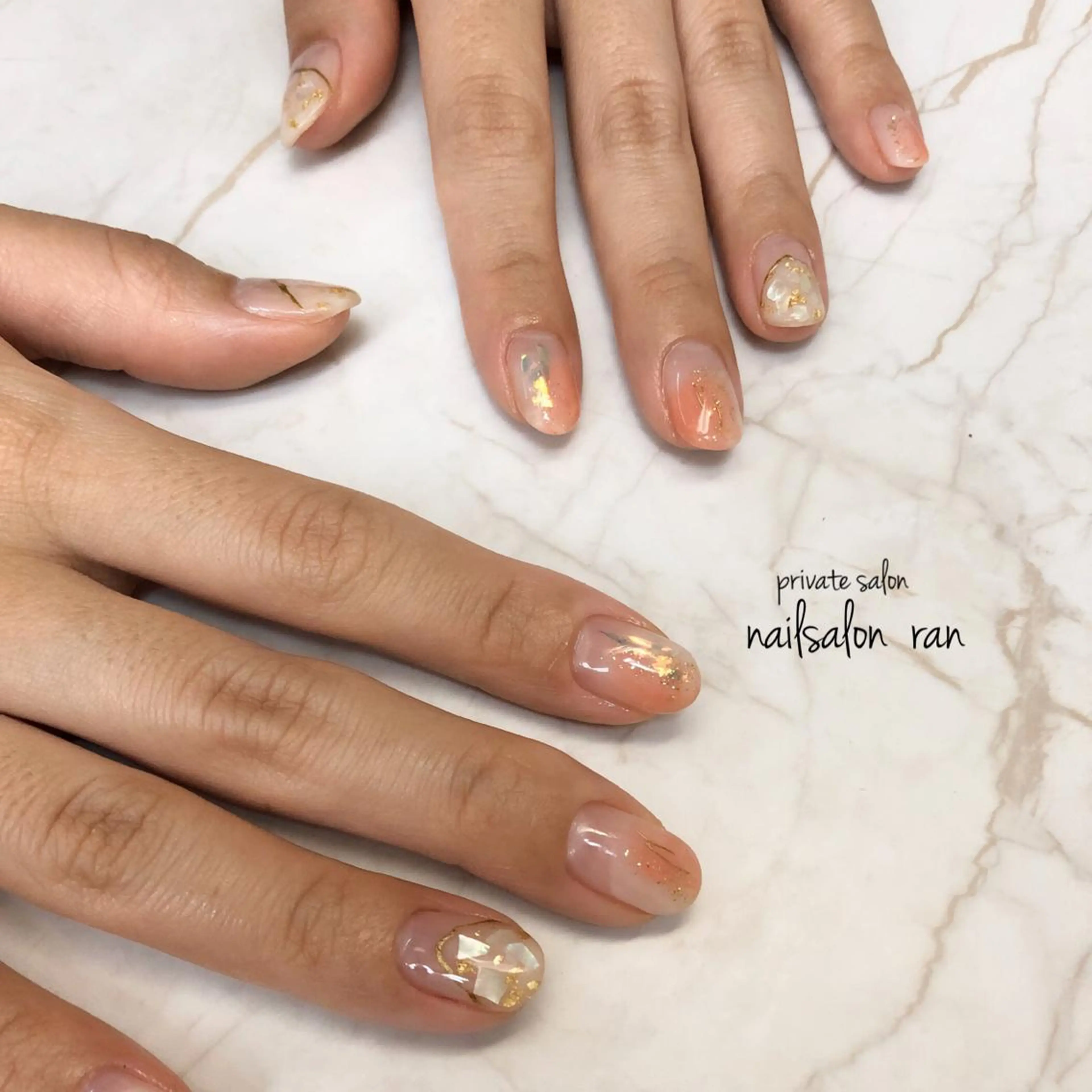 ネイル 持ち込み ニュアンスネイル オフィスネイル nailsalon ranのネイルデザイン
