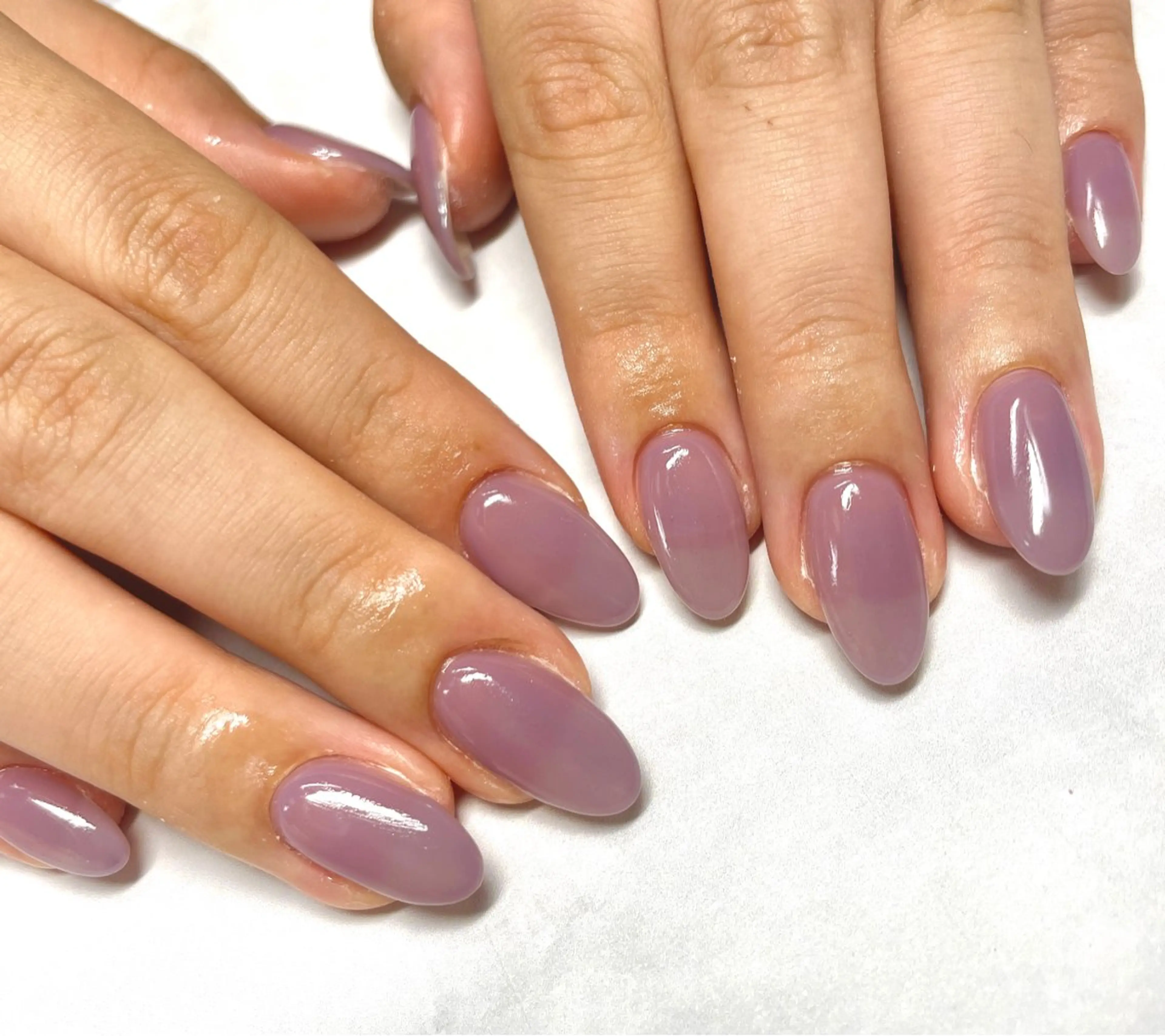 ワンカラー、ラメグラデーション、アシンメトリーの写真