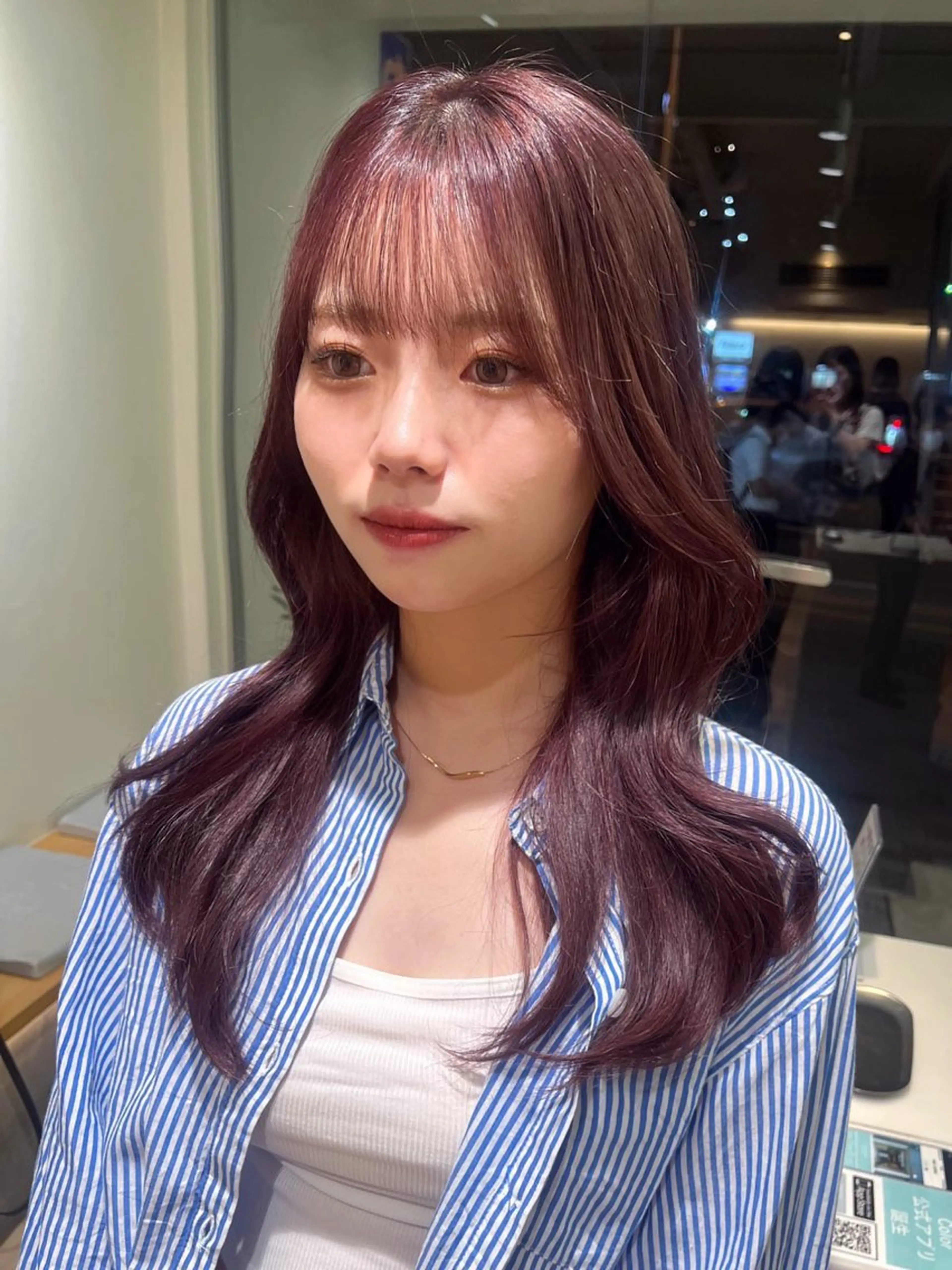 ロング カラー ベージュカラー ラベンダーカラー ラベンダーベージュ 村松 萌のヘアスタイル