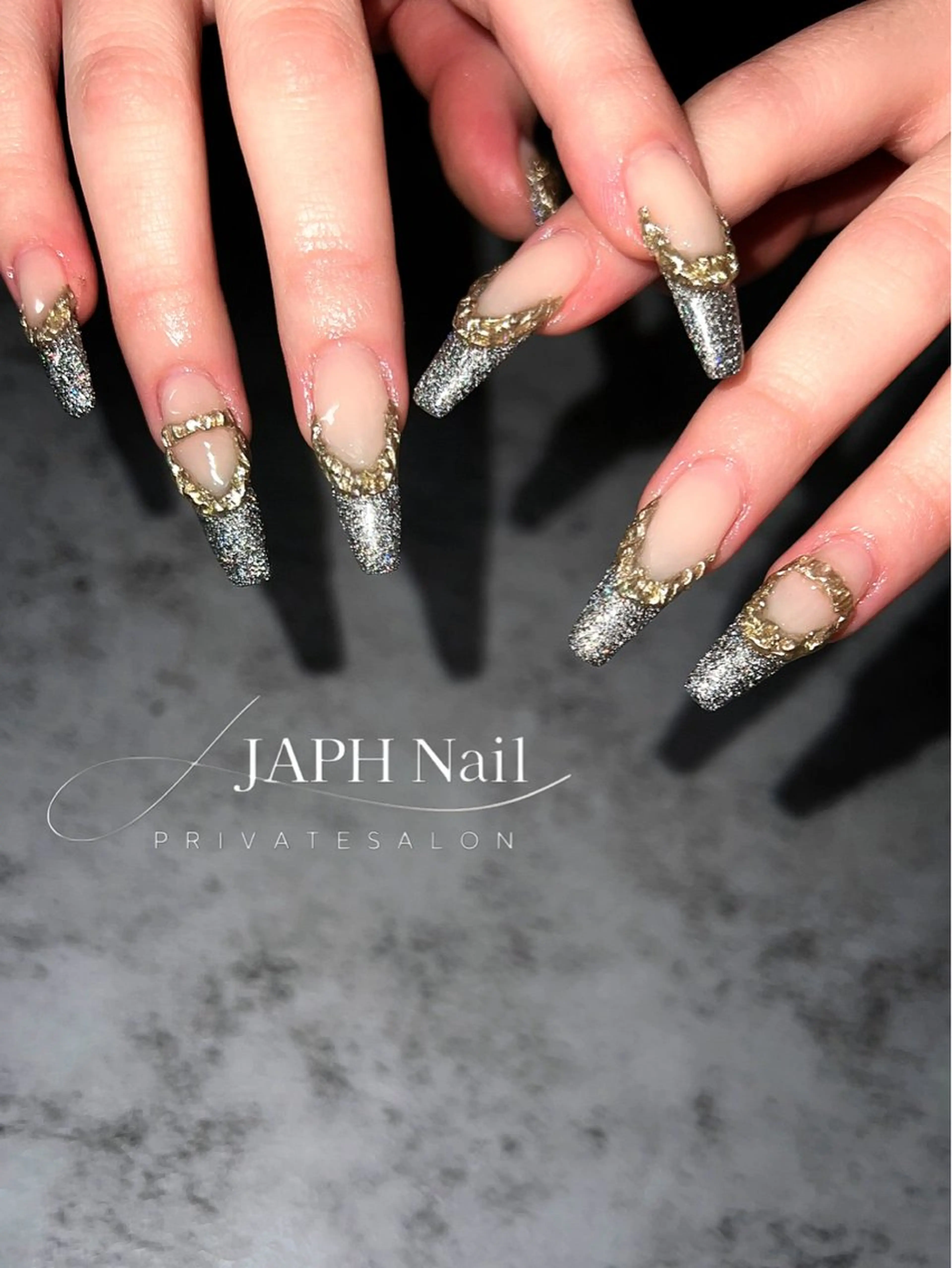 ネイル フラッシュネイル フレンチネイル ロングネイル NailSalon /JAPHのネイルデザイン
