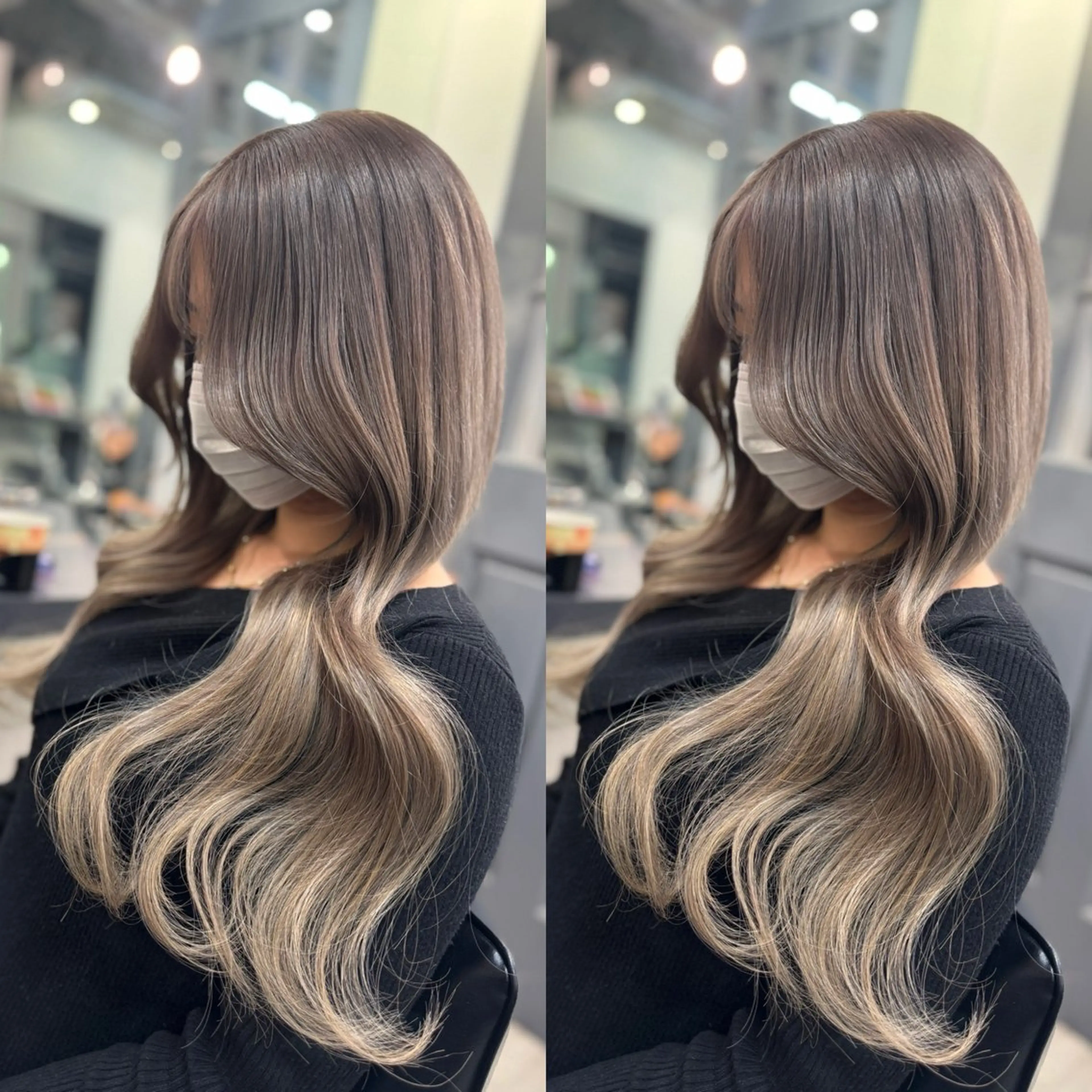 ロング ヘアカラー エクステ プルエクステ ボブ🌈ナツヤのヘアスタイル