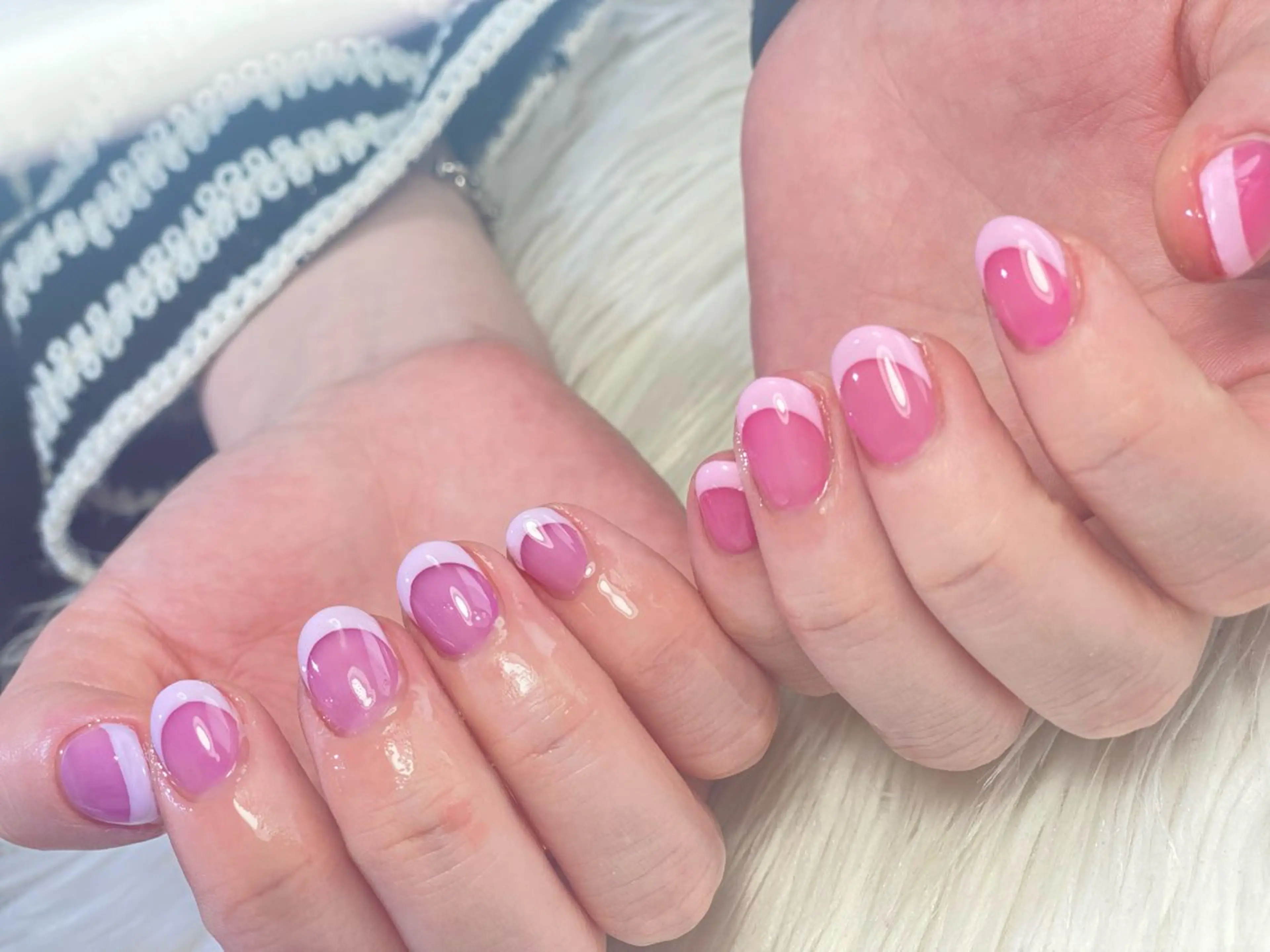 ネイル フレンチネイル ピンク パープル Esthetic Will所属・will 有希のネイルデザイン