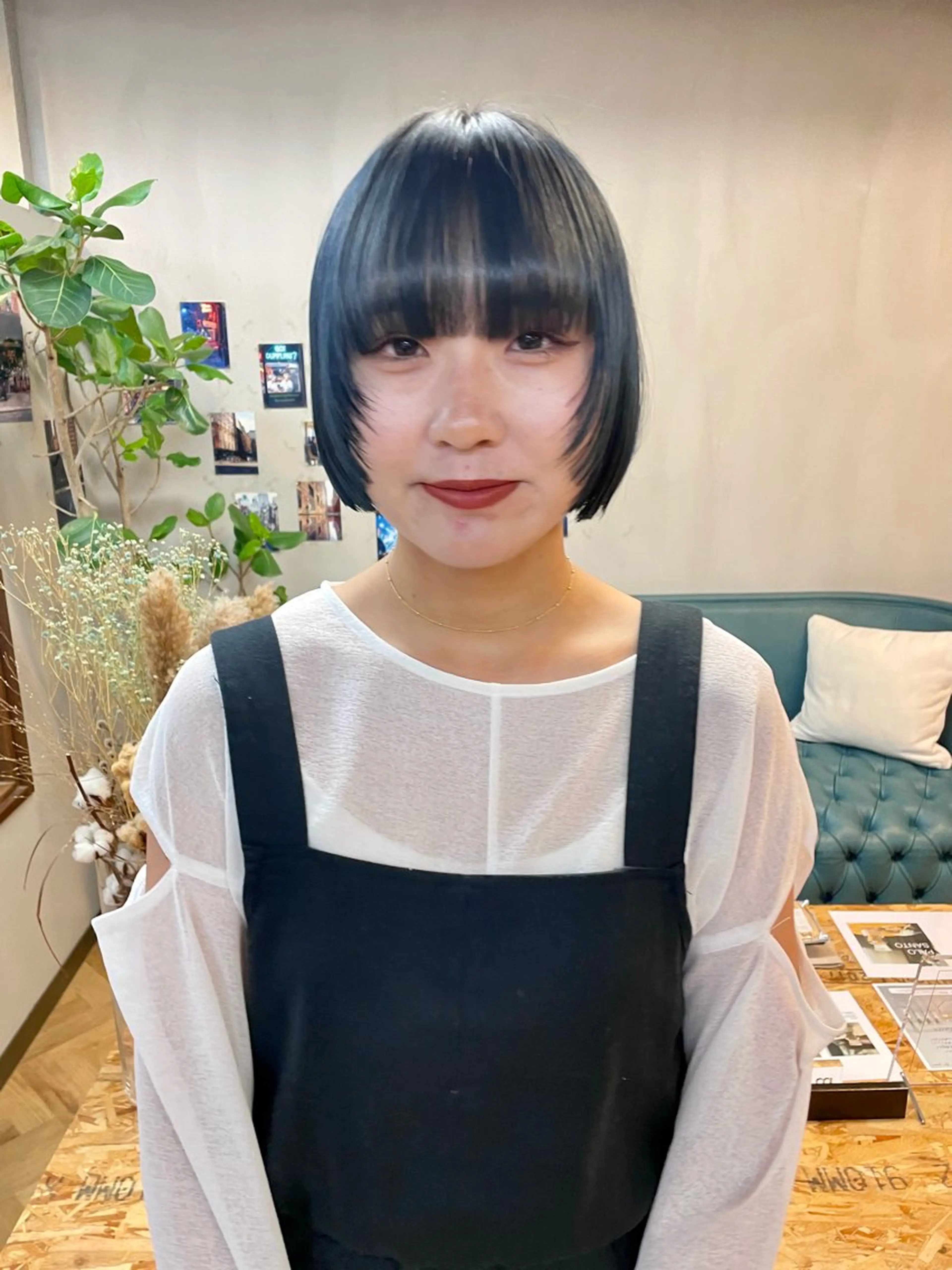 ミディアム カラー パーマ ヘアアレンジ メンズ ブルーカラー カット ヘアカラー トリートメント tatsumi/ボブ ウルフ/レイヤーのヘアスタイル