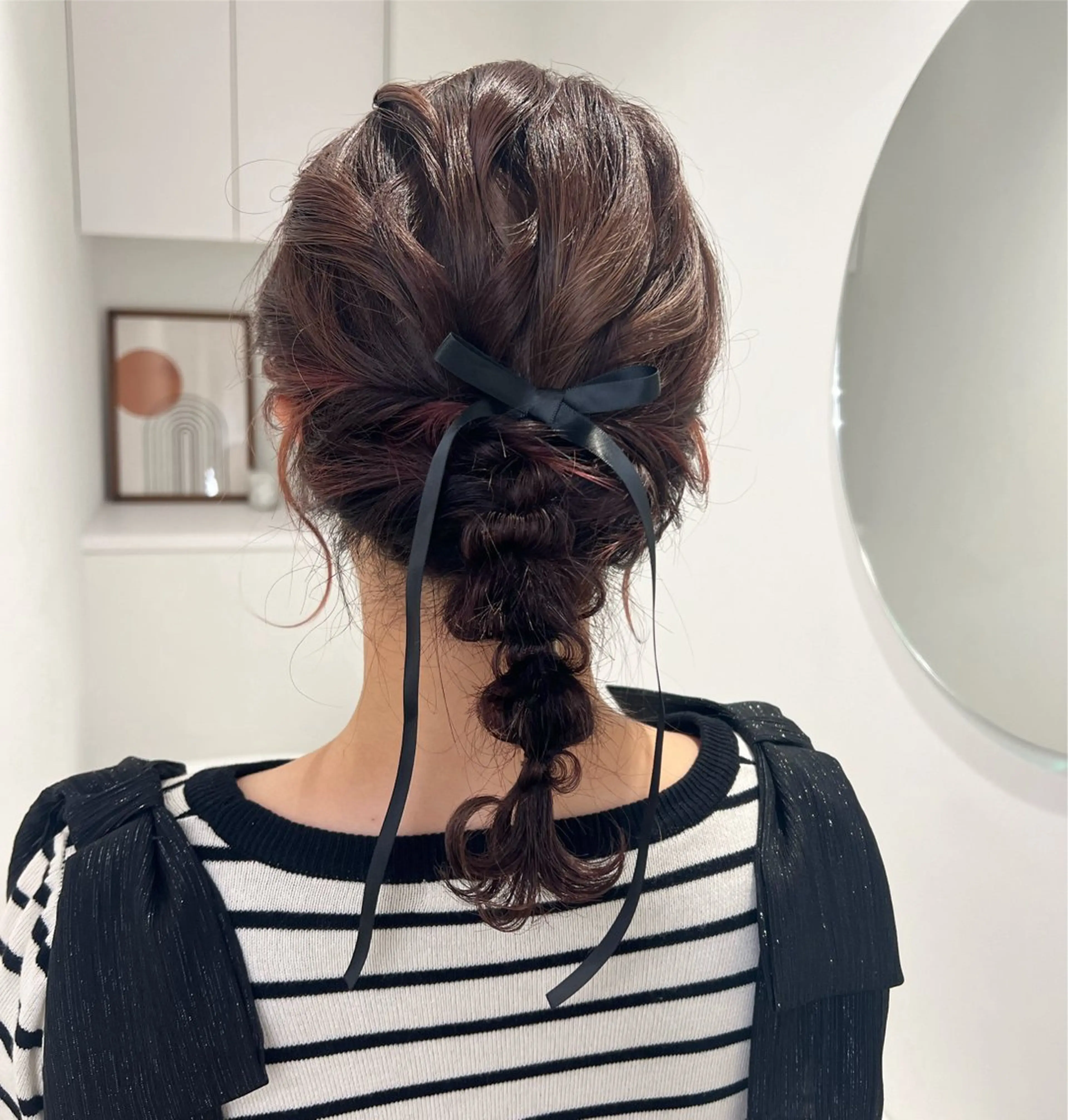 ミディアム ヘアセット アレンジ/ブラウン カラー HARU🕯のヘアスタイル