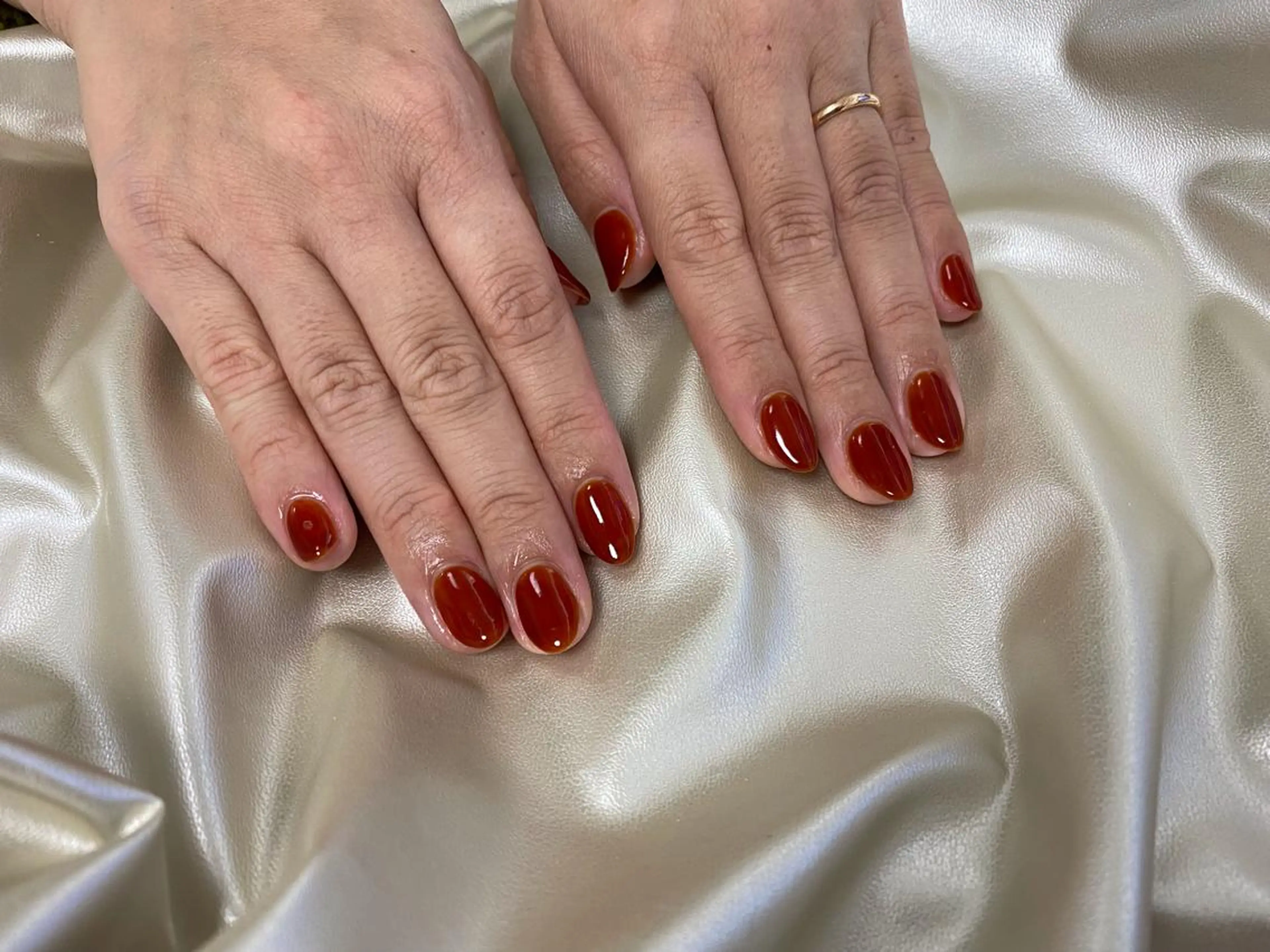 ネイル ボルドー ワンカラーネイル ハンドネイル Mogu nail 二子玉川のネイルデザイン