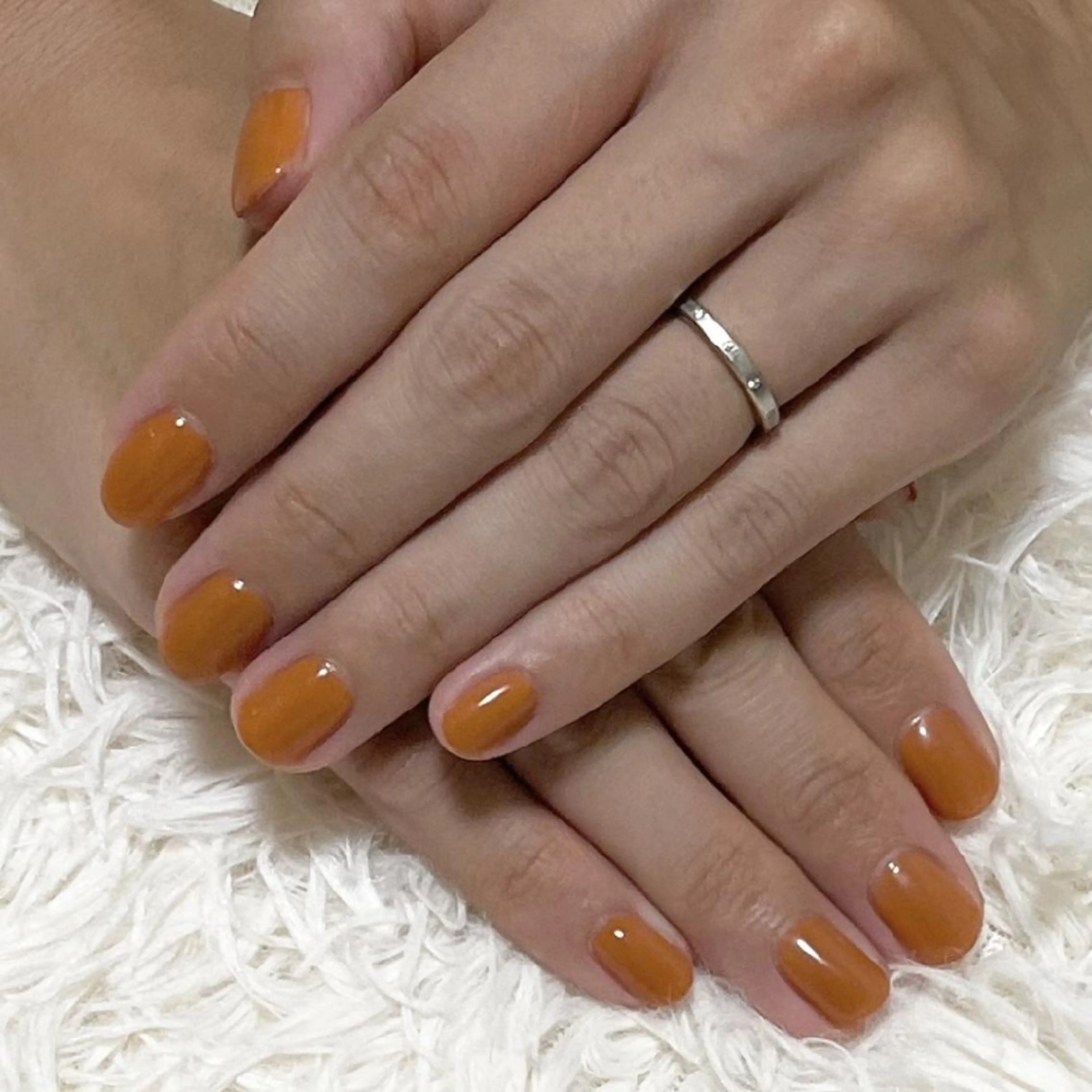 ネイル オレンジ ハンドネイル ハンドケア Éclat~エクラ~ Mizukiのネイルデザイン