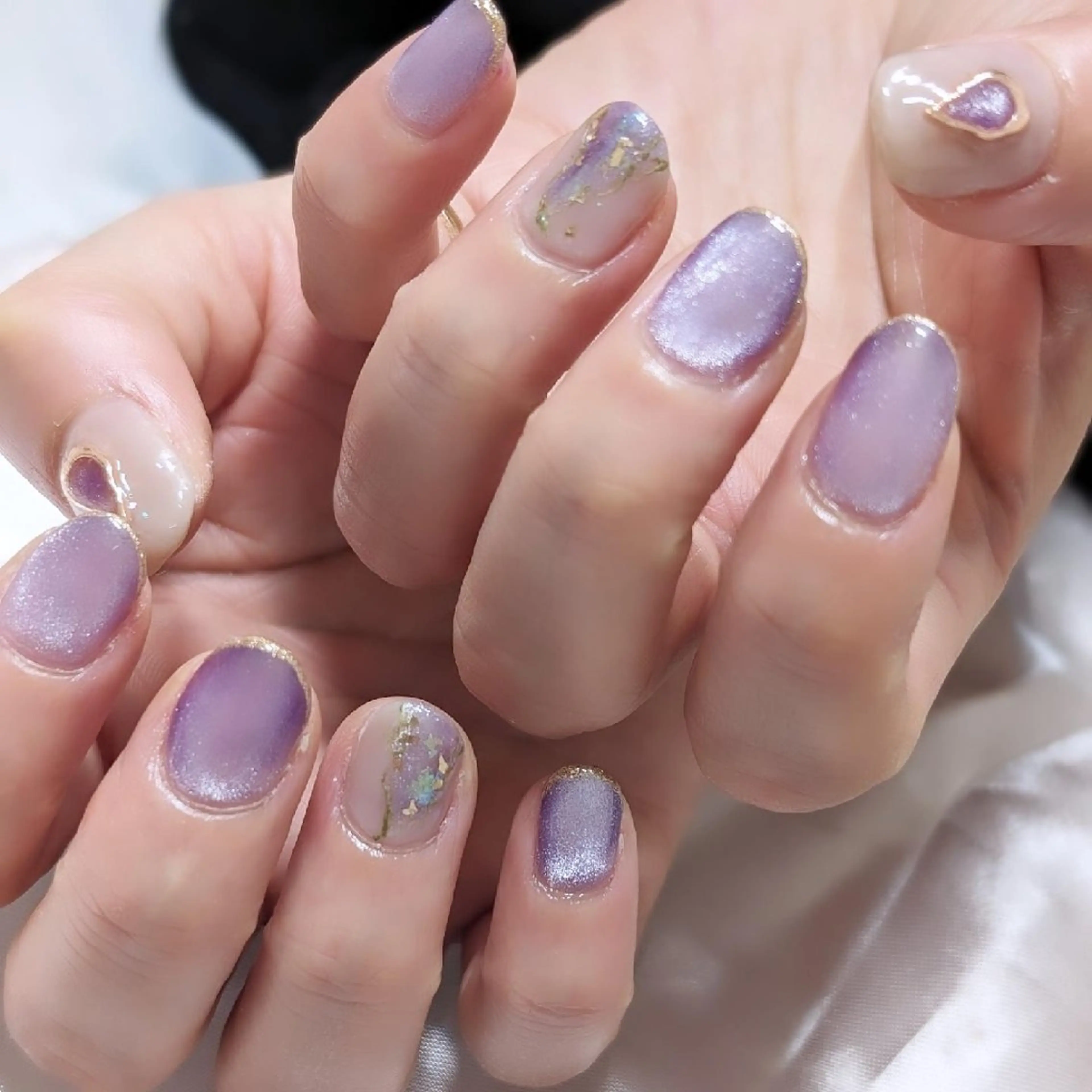 ネイル ジェルネイル マグネットネイル ニュアンスネイル ショートネイル 春ネイル ハンドネイル MANA MANAのネイルデザイン