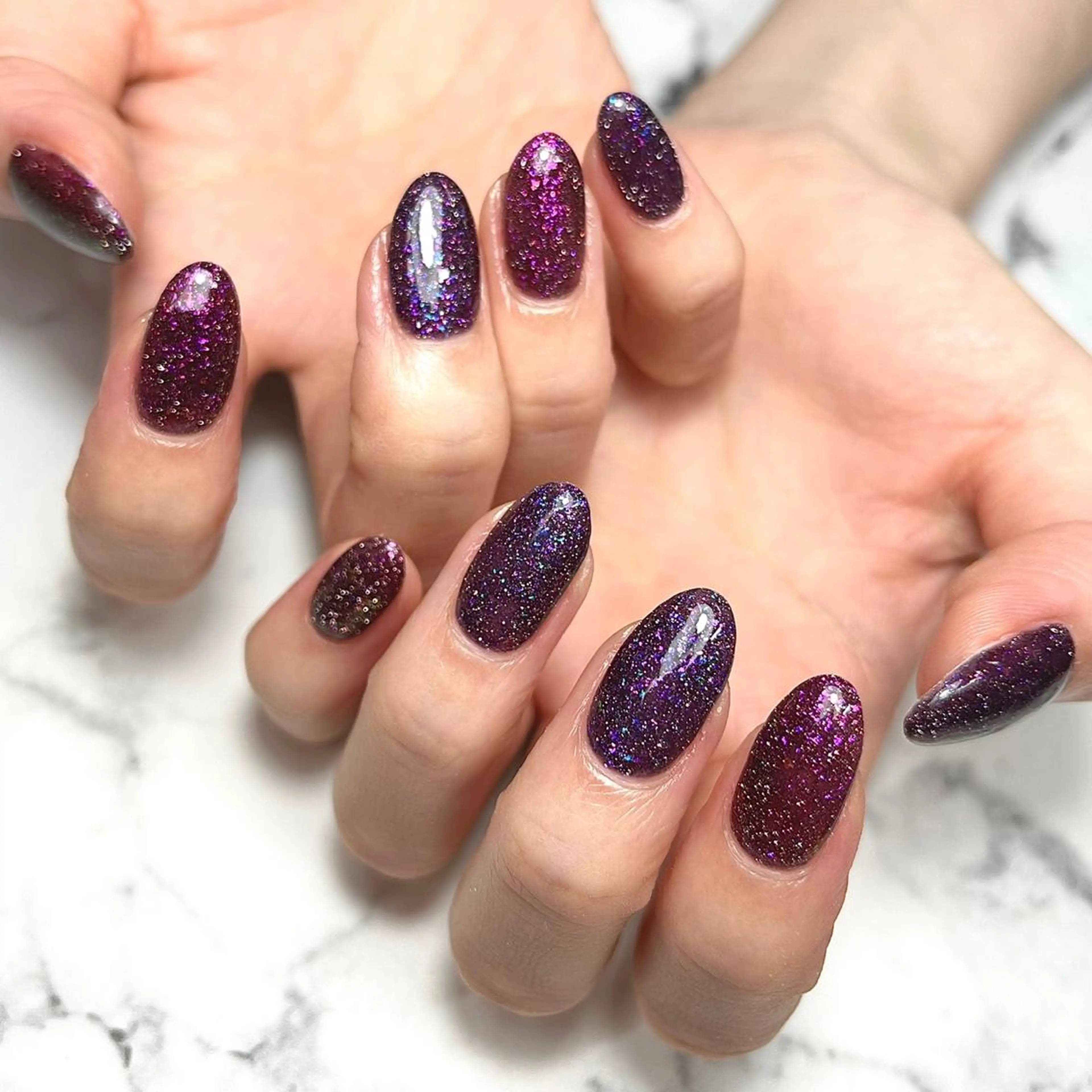 ネイル アートネイル フラッシュネイル キラキラネイル ラメ(グリッター) 持ち込み ハンドネイル NAIL NOWのネイルデザイン