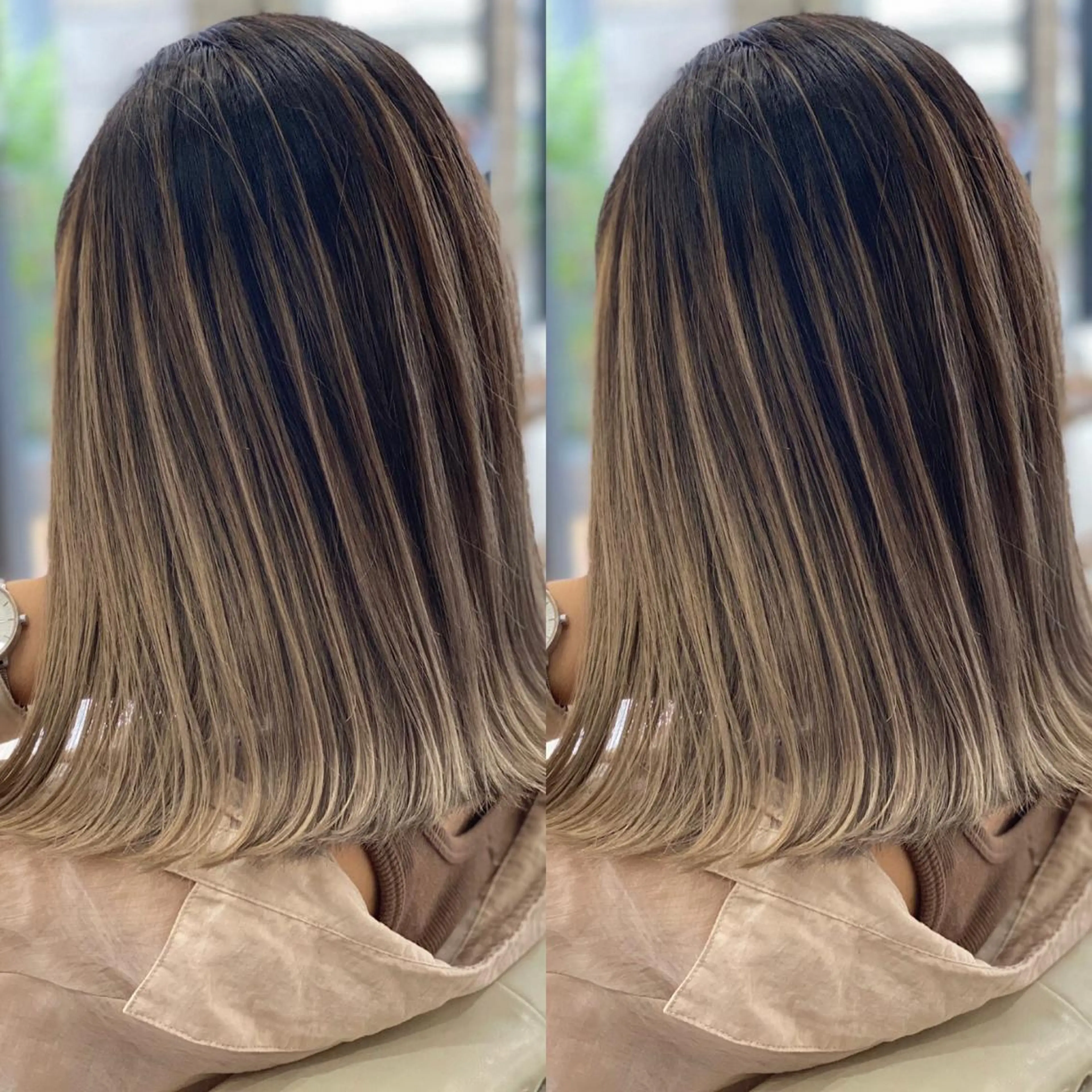 ミディアム カラー パーマ ヘアアレンジ メンズ キッズ ネイル マツエク・マツパ カット ヘアカラー ハイライト、レイヤー カット/西梅田/中西のヘアスタイル