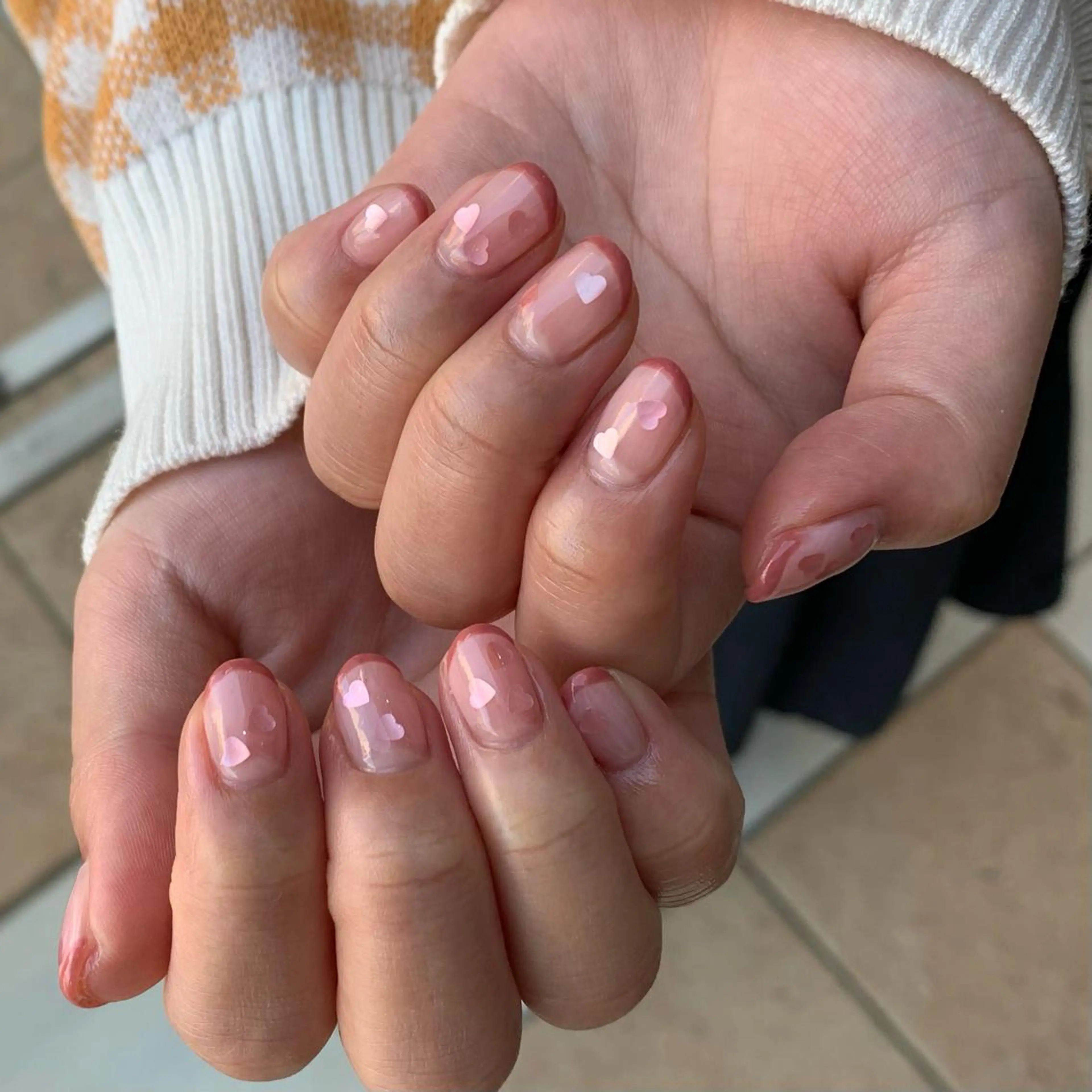 ネイル ハート ホログラムネイル YUKIMO🍎名駅 /ニュアンスのネイルデザイン