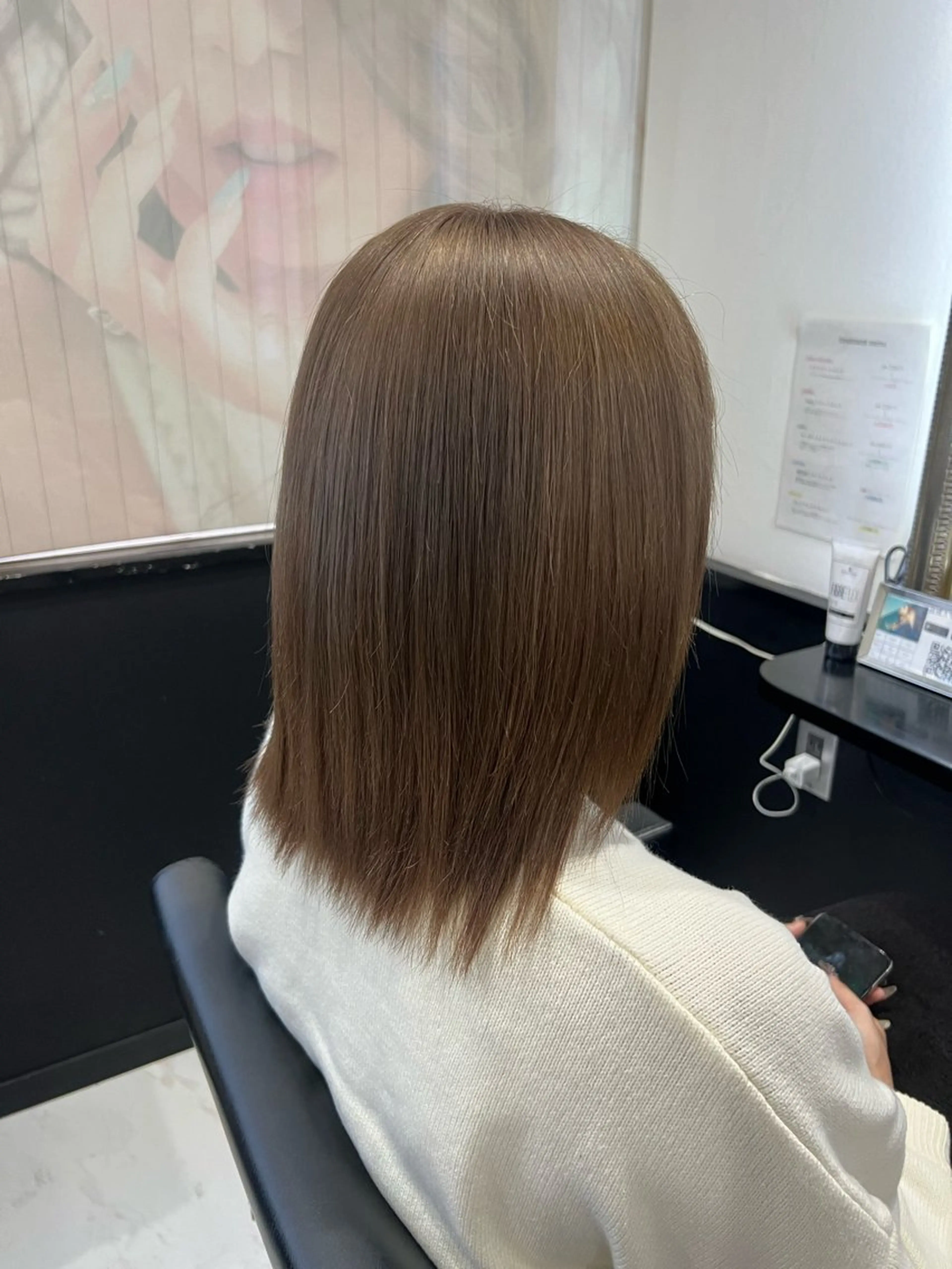 ミディアム カラー ベージュカラー ブリーチ ケアブリーチ ミルクティーベージュ トリートメント ヘアカラー トリートメント YUDU🍊 germe/ジェルムのヘアスタイル