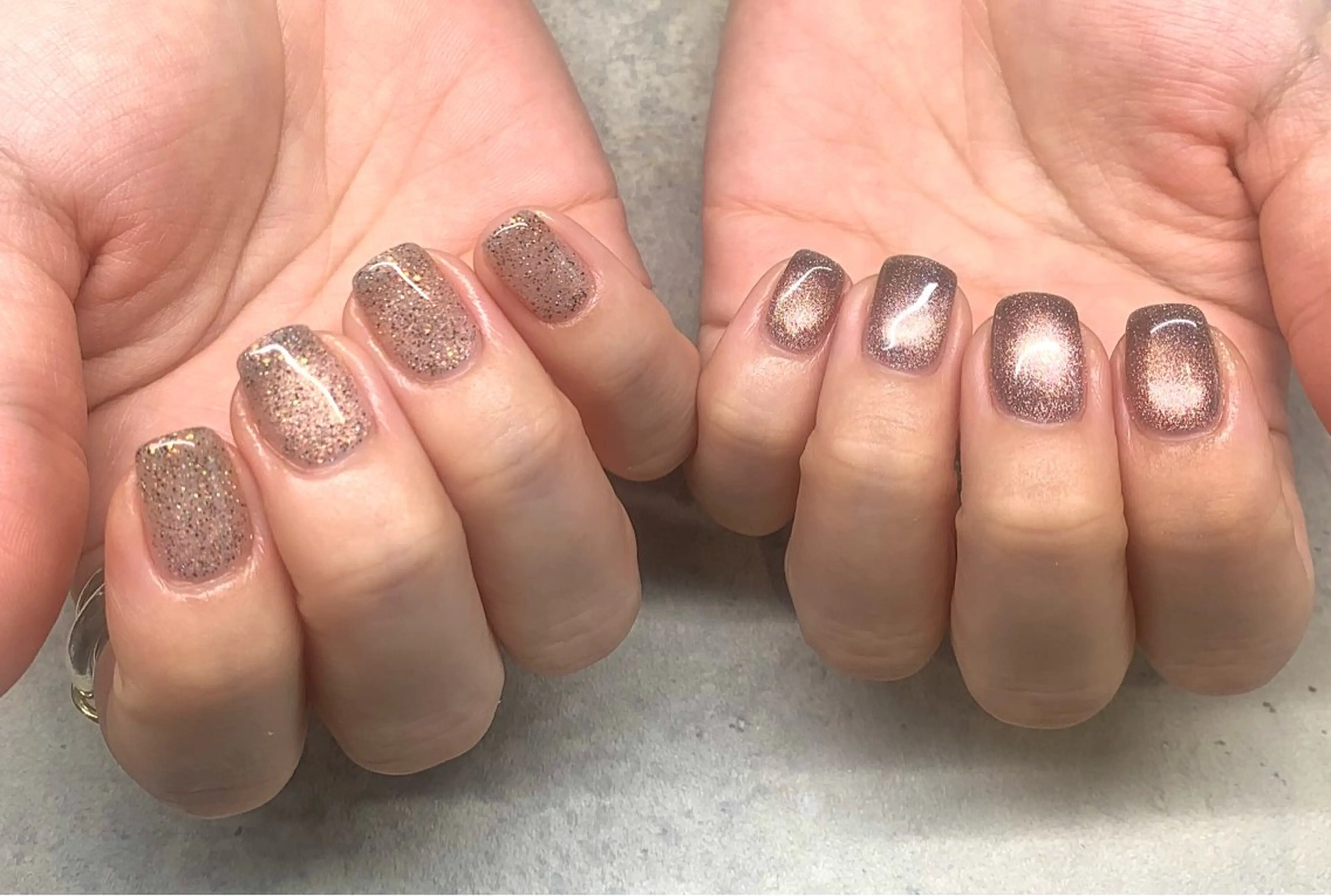 ネイル フラッシュネイル ラメ(グリッター) マグネットネイル オフィスネイル ショートネイル sufu. nail YUKIのネイルデザイン