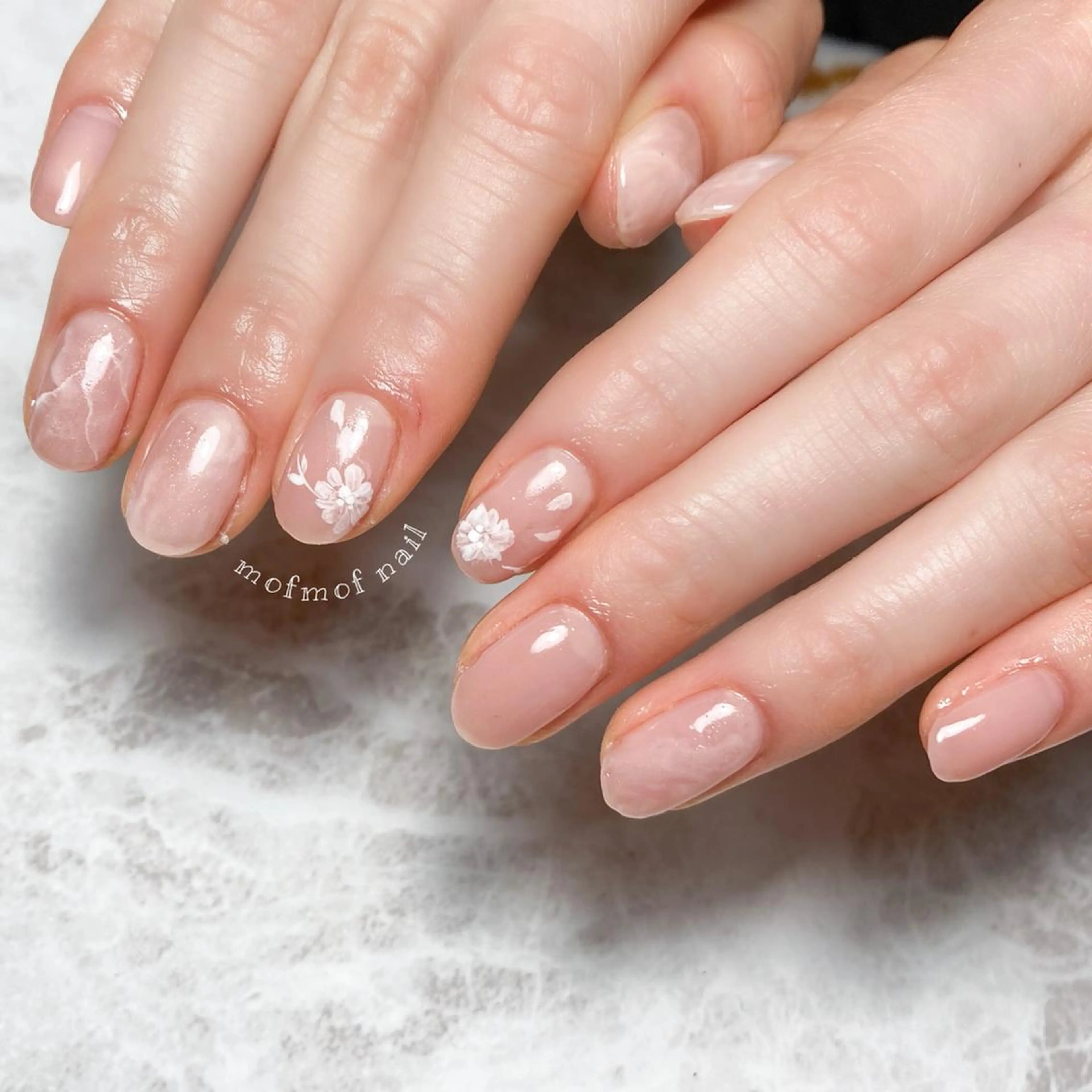 ネイル フラワーネイル 春ネイル ハンドネイル mofmofnail 🌿shimizuのネイルデザイン