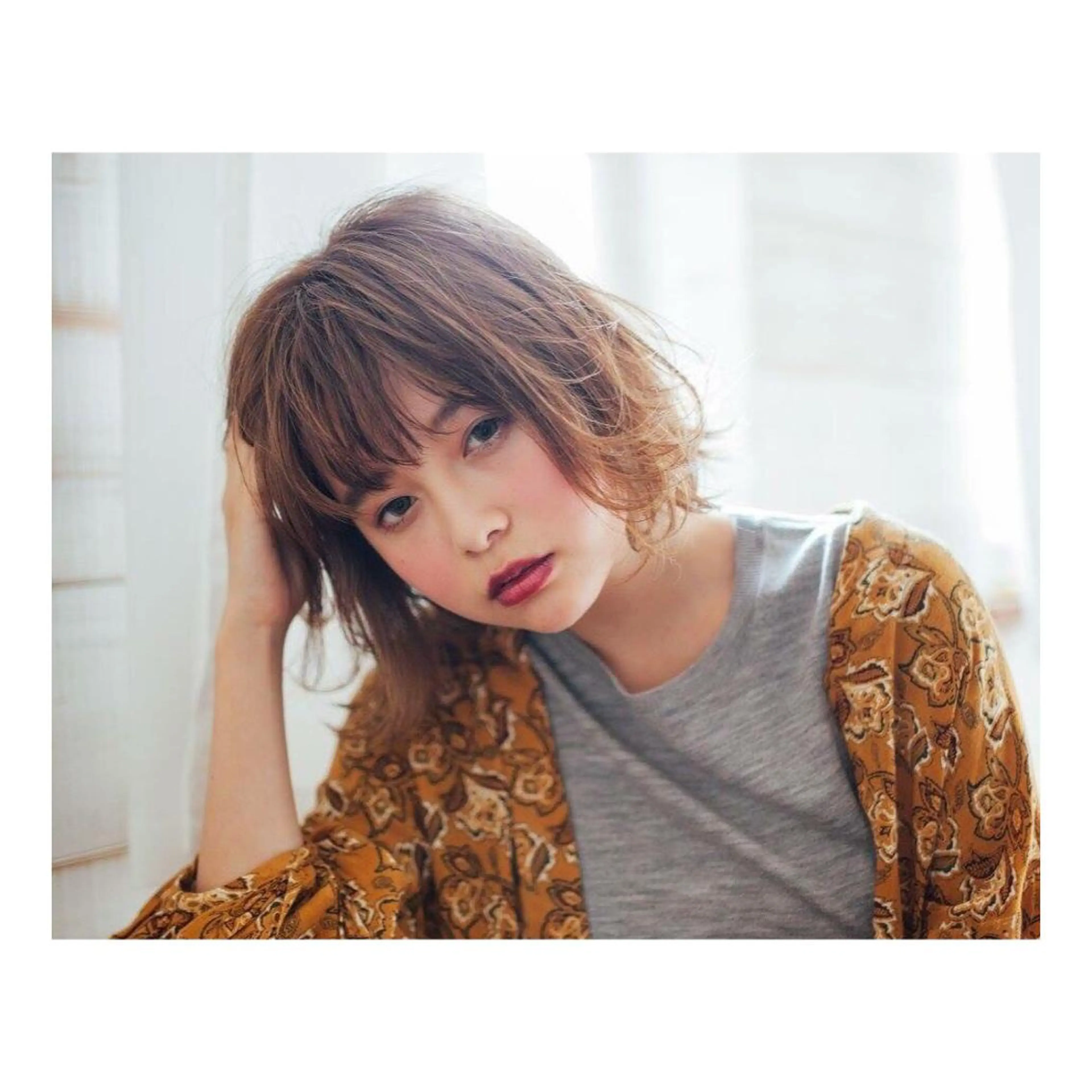 ミディアム パーマ 林 里美のヘアスタイル