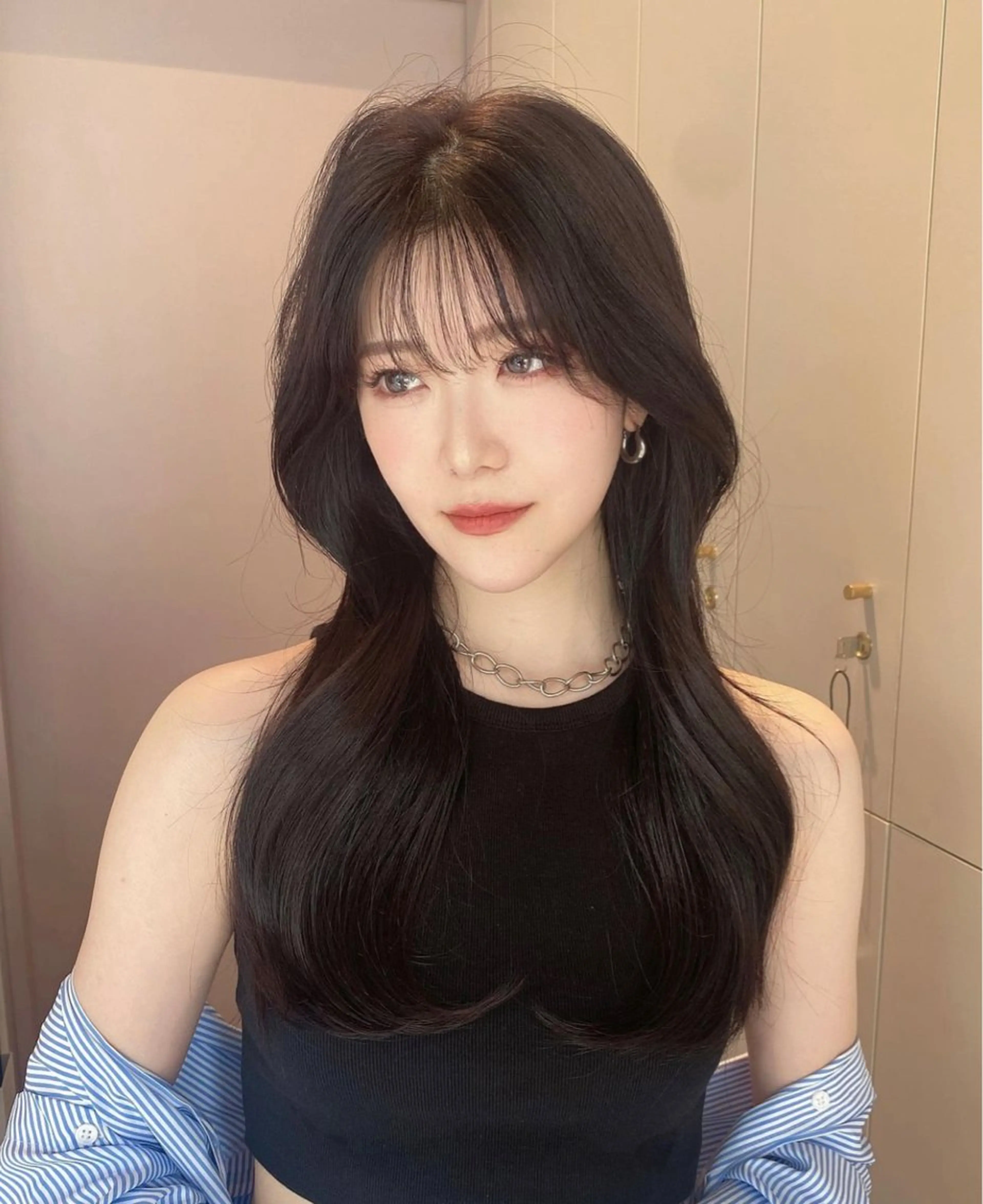 ロング カラー 顔周りカット 髪質改善 韓国風ヘア レイヤーカット 縮毛矯正 💫大曽根/髪質改善 /ゆうき💫のヘアスタイル