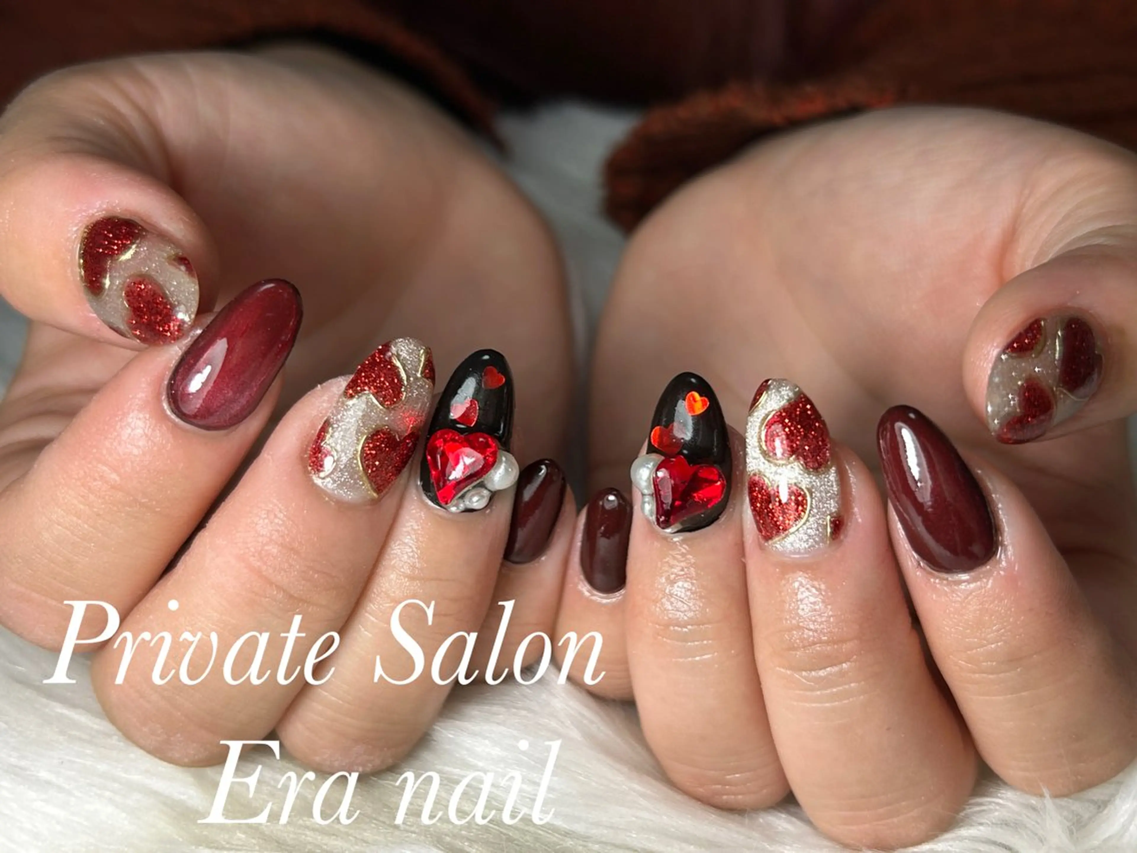 ネイル バレンタイン ハンドネイル Era nailのネイルデザイン