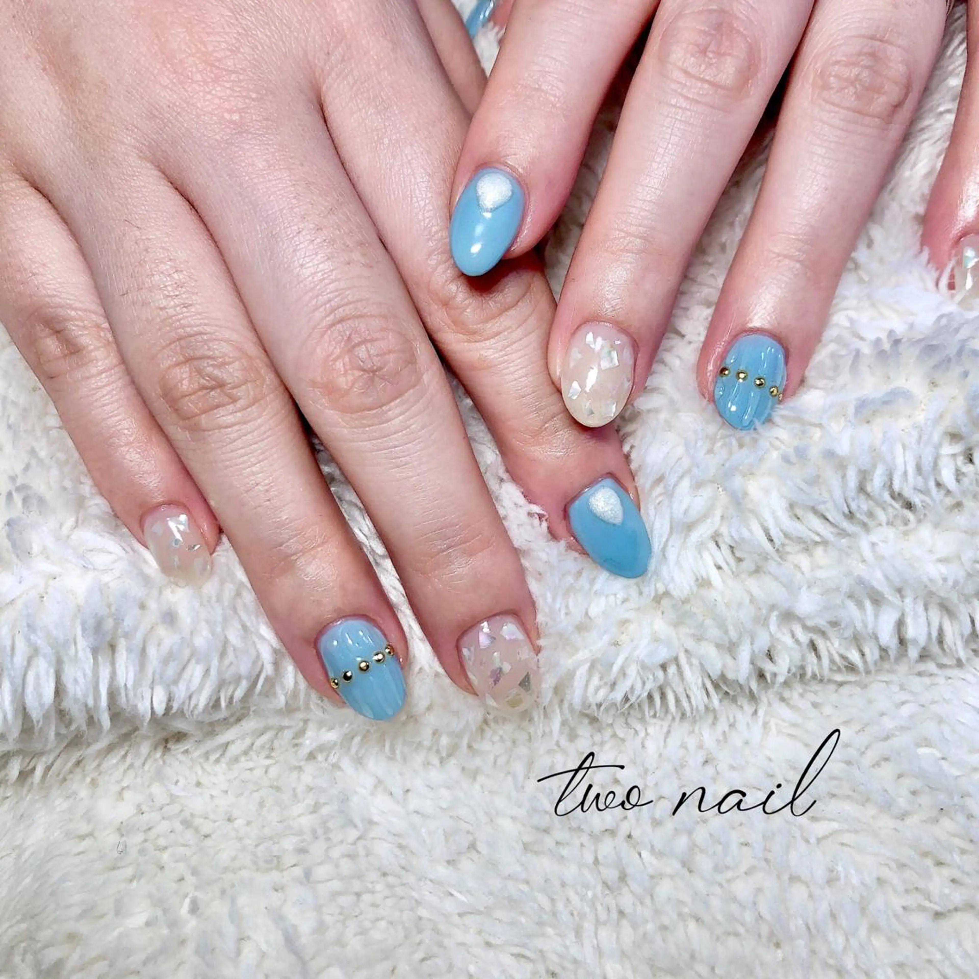 ネイル アートネイル フットネイル ハート ニュアンスネイル ホワイト two nailのネイルデザイン