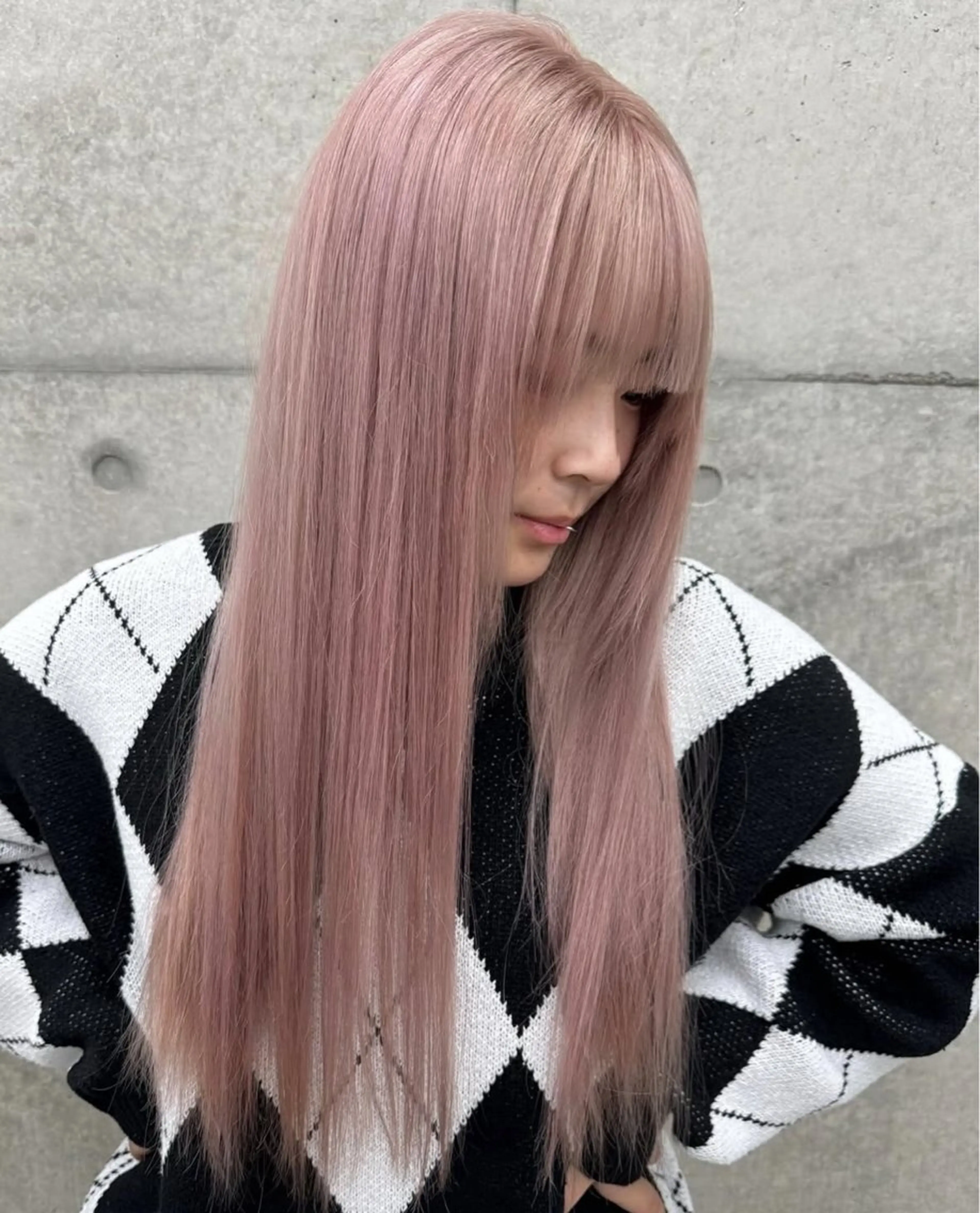ロング LINOET名古屋所属・ダブルカラー🩶上村 純妃🩶名駅徒歩5分のヘアスタイル