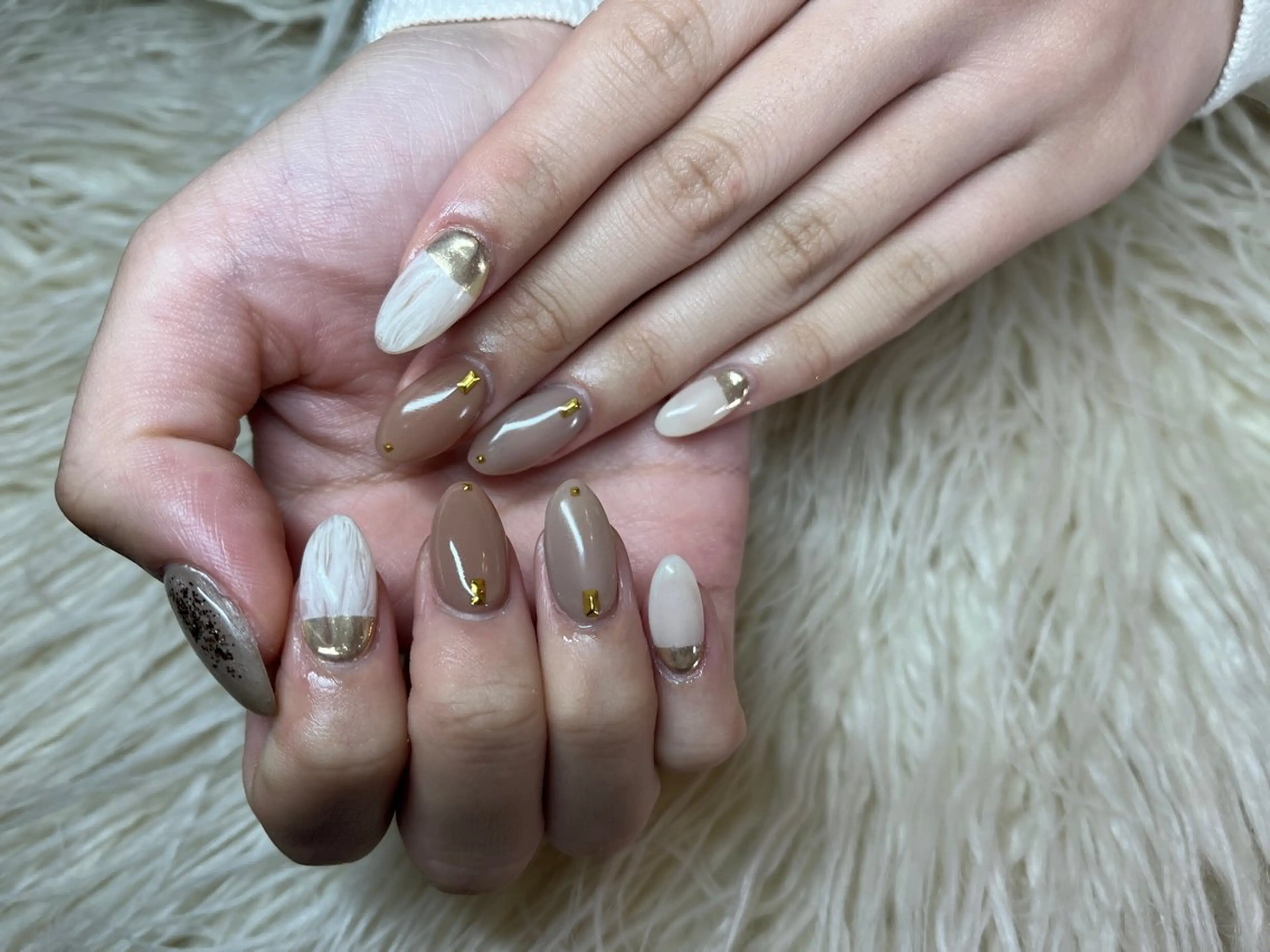 ネイル ブラウン ハンドネイル Nail salon LuaRのネイルデザイン