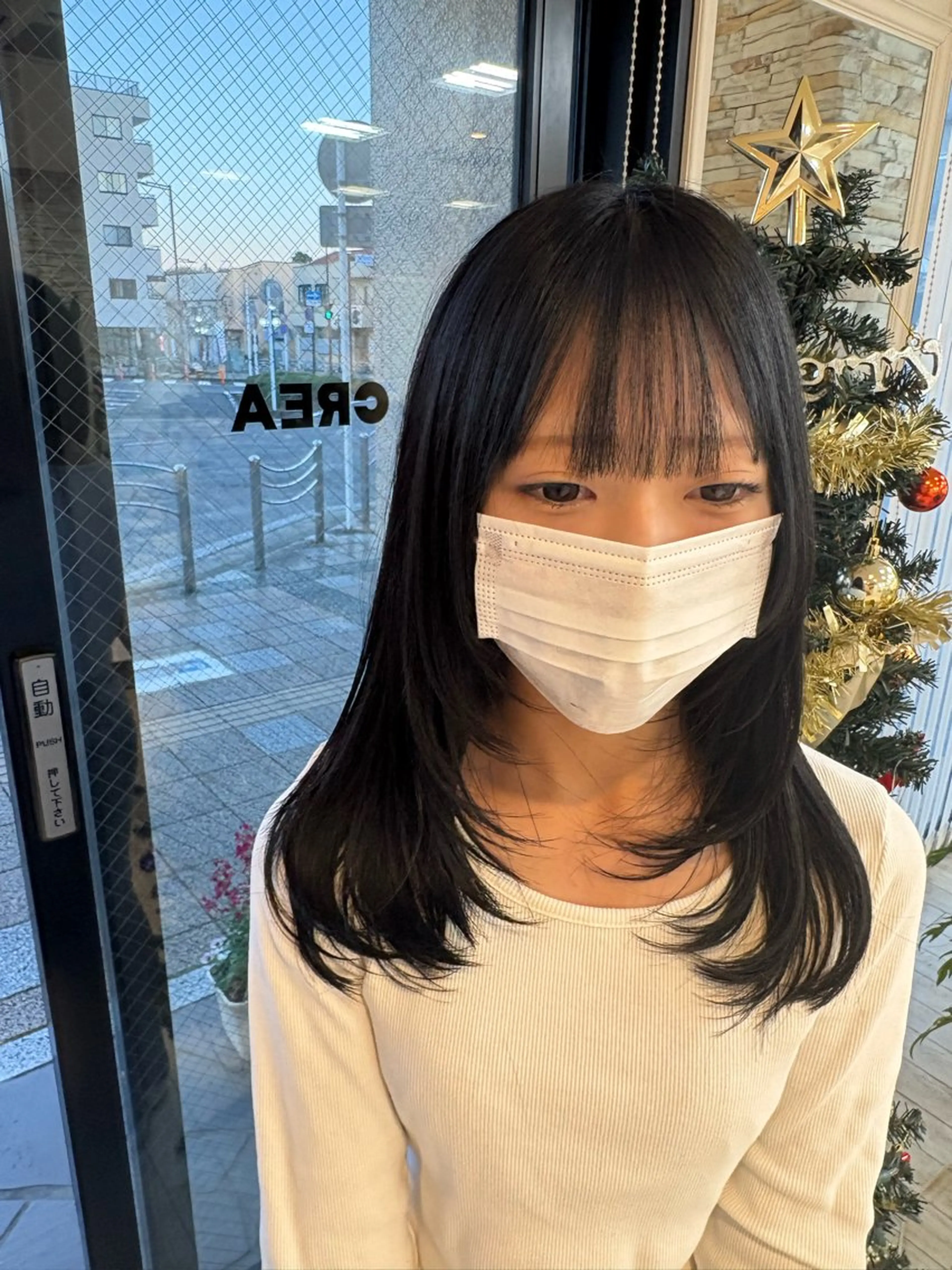 セミロング カット ヘアカラー パーマ エクステ CREA渋沢 モデル募集🌺アイナのヘアスタイル