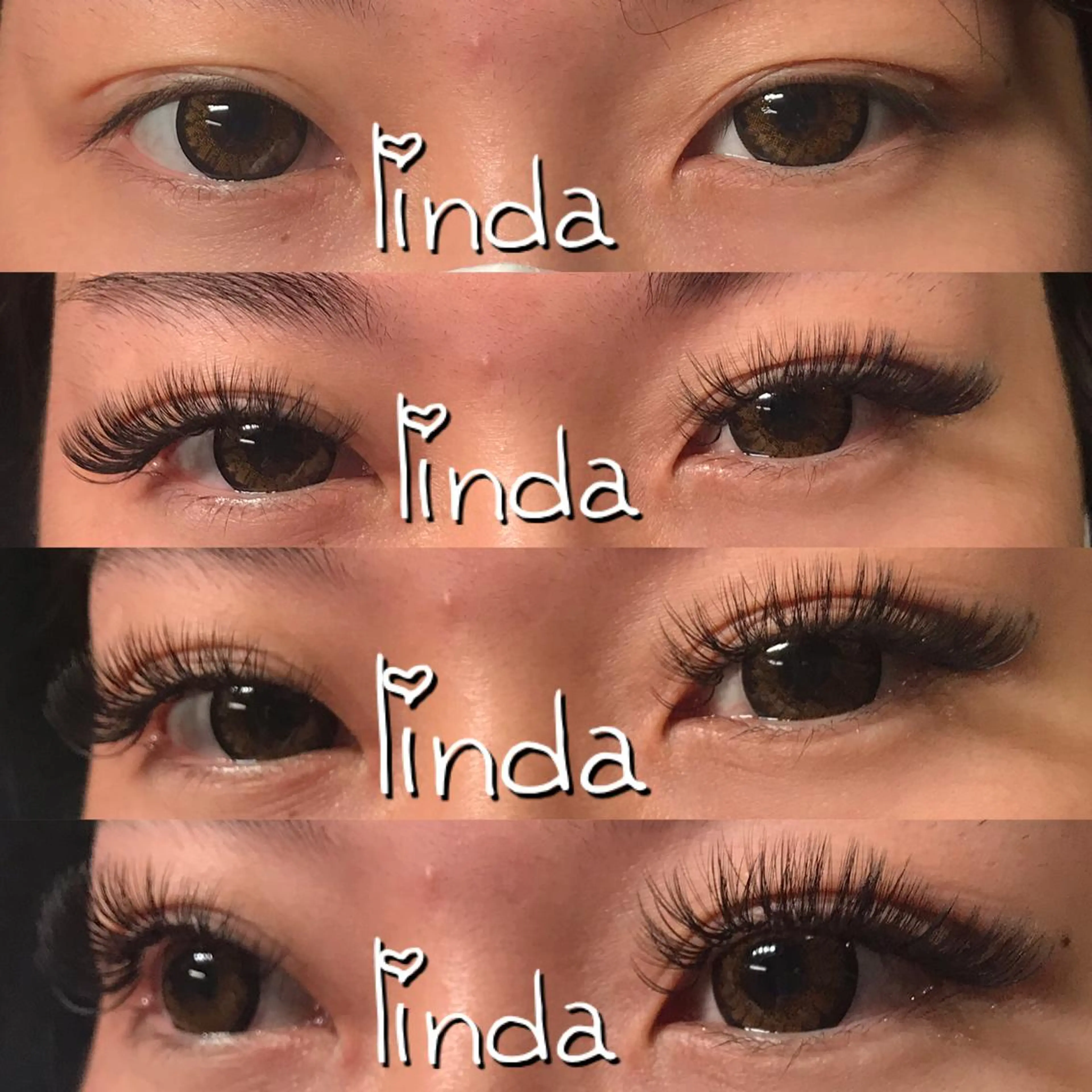 マツエク・マツパ 付け放題 ボリュームラッシュ linda lashesのマツエク・マツパデザイン