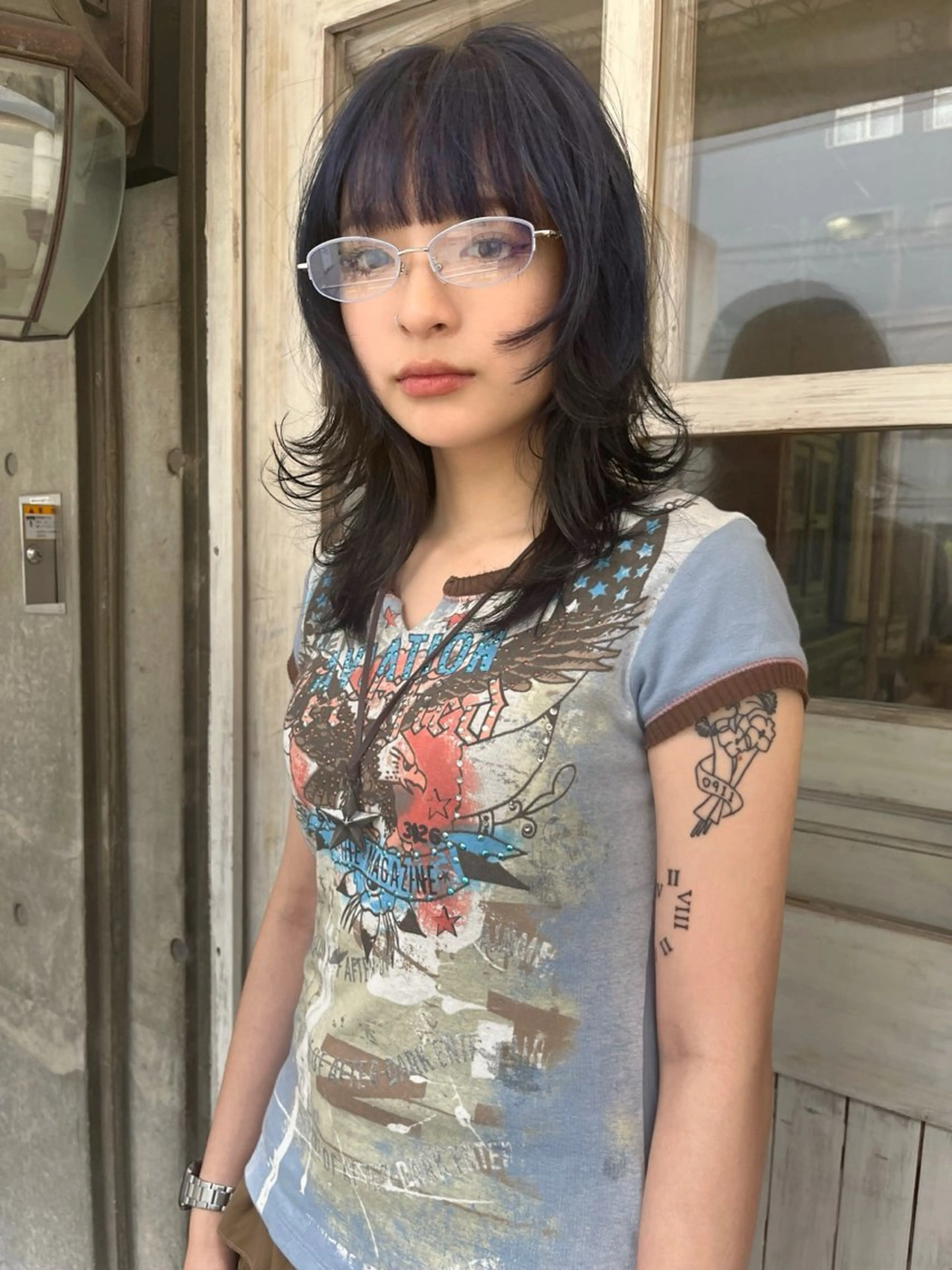 ミディアム カット ヘアカラー トリートメント ハイトーン/顔まわり レイヤー/YUKAのヘアスタイル