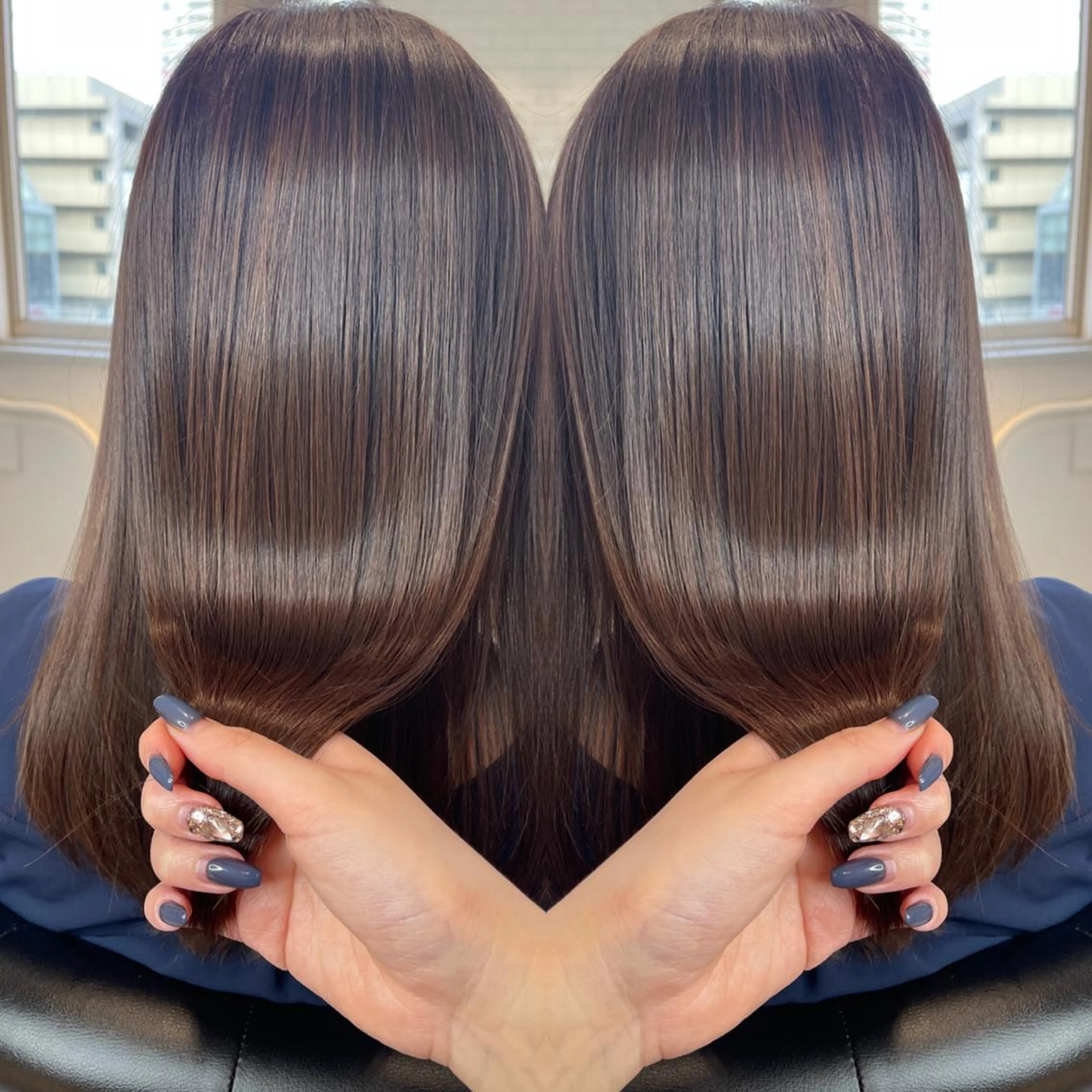 ミディアム カラー トリートメント &chaLme   心斎橋所属・emi/髪質改善/ 韓国風/艶カラーのヘアスタイル