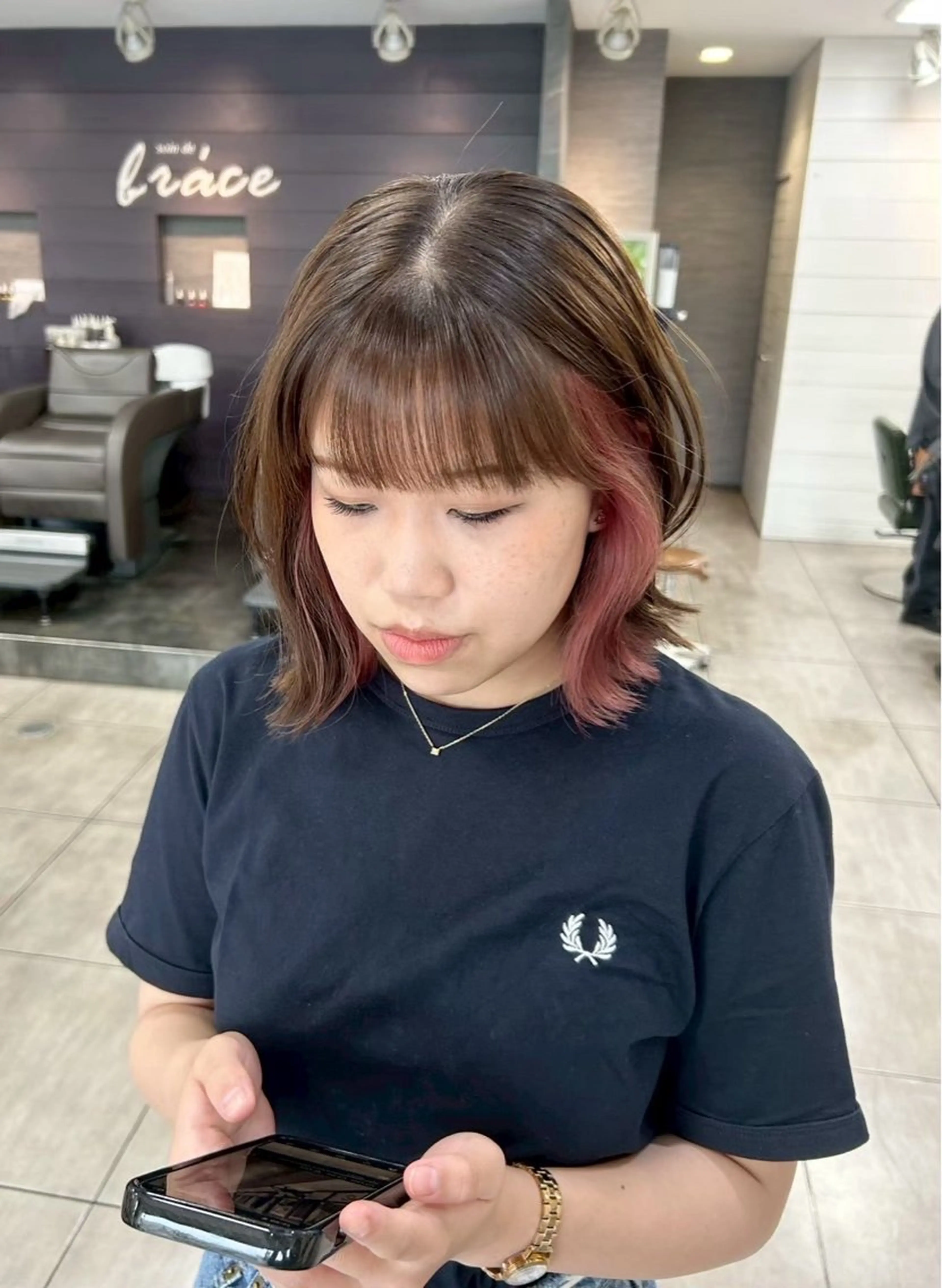 ミディアム カット ヘアカラー 🫧艶髪カラー🫧 森本くるみのヘアスタイル