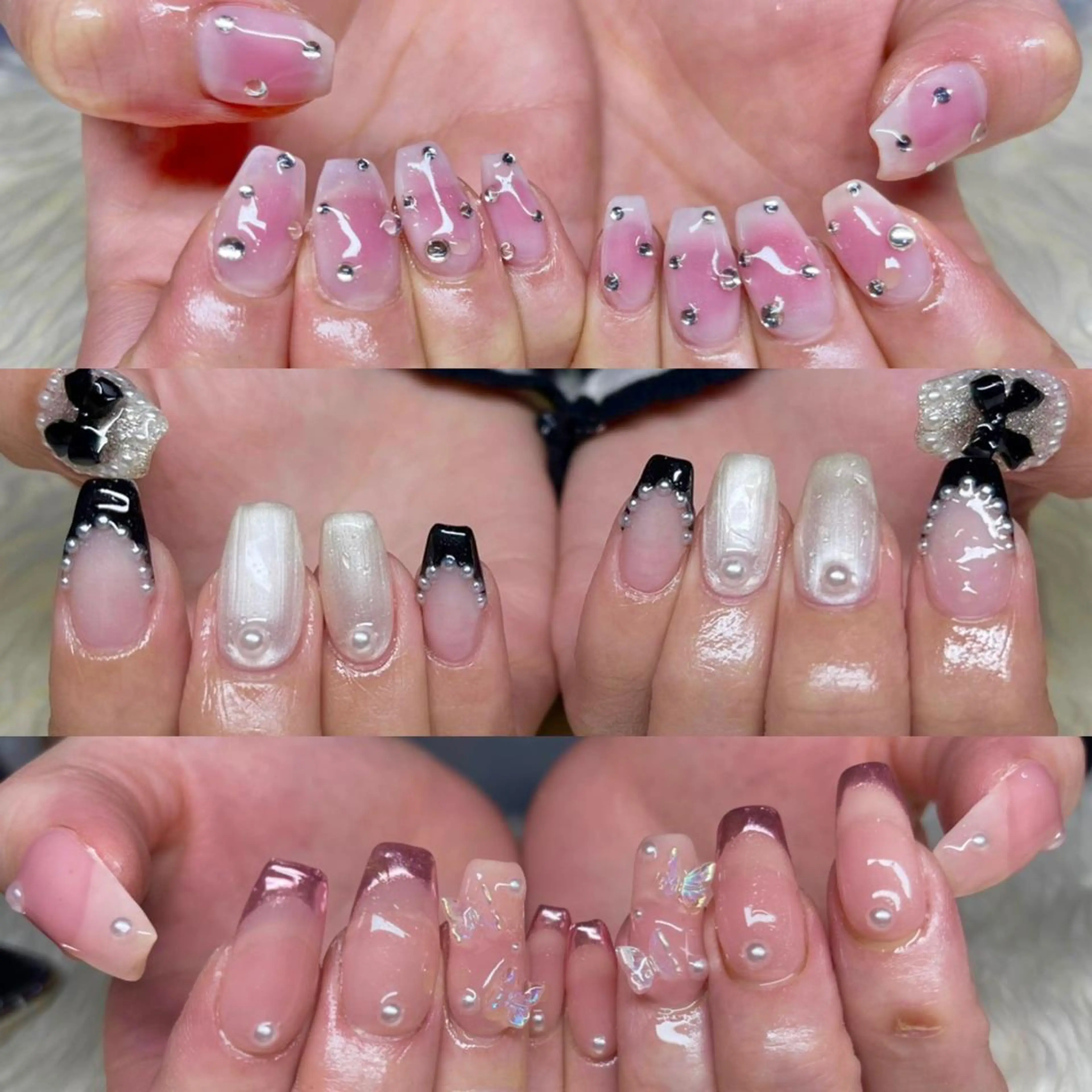 ネイル 長さ出し フレンチネイル ジェルネイル 韓国ネイル マグネットネイル ハンドネイル Nail&eye Belire 新宿のネイルデザイン