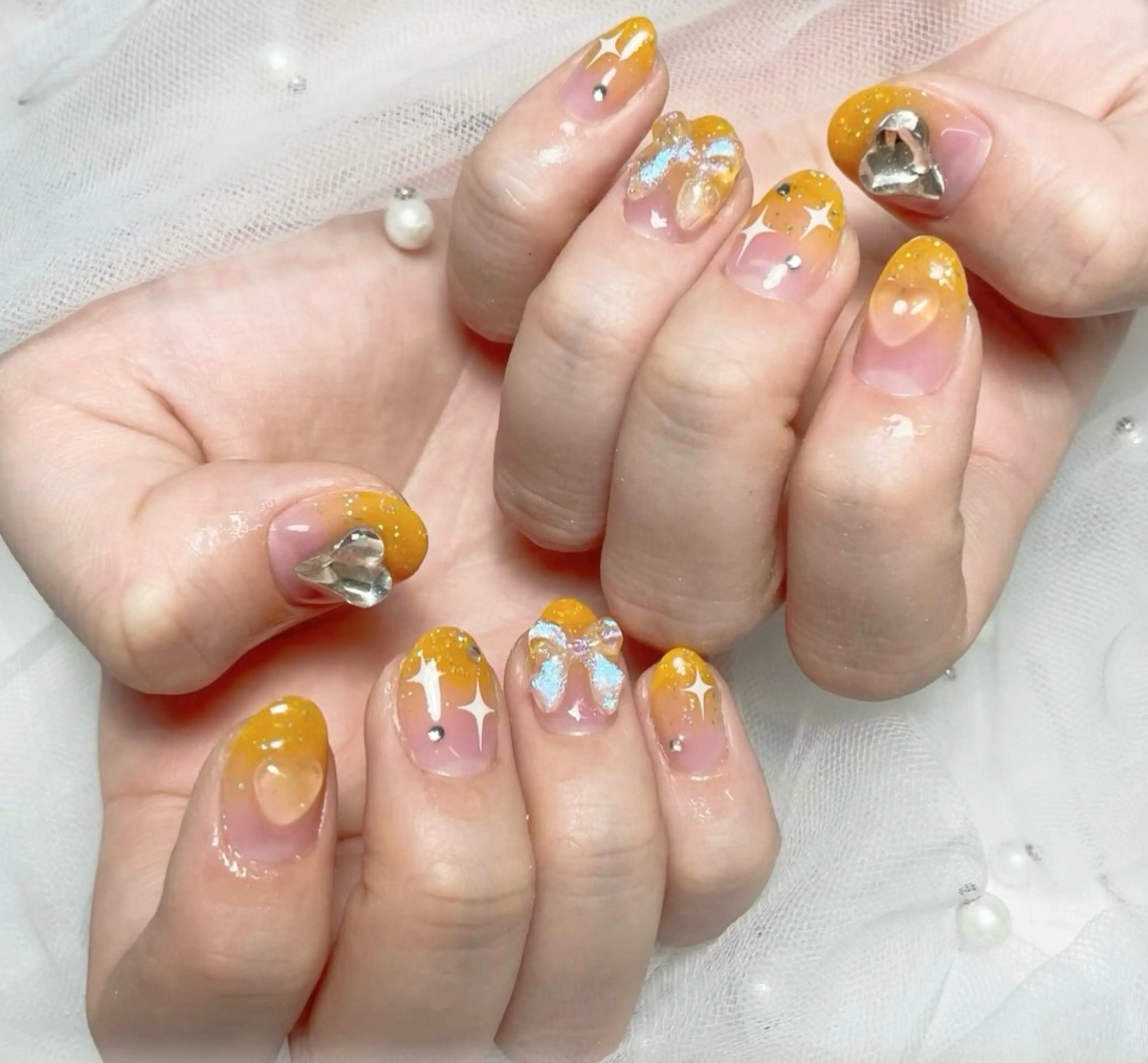 ネイル 🎀藤沢ガーリーネイ ル/長さ出し🎀のネイルデザイン