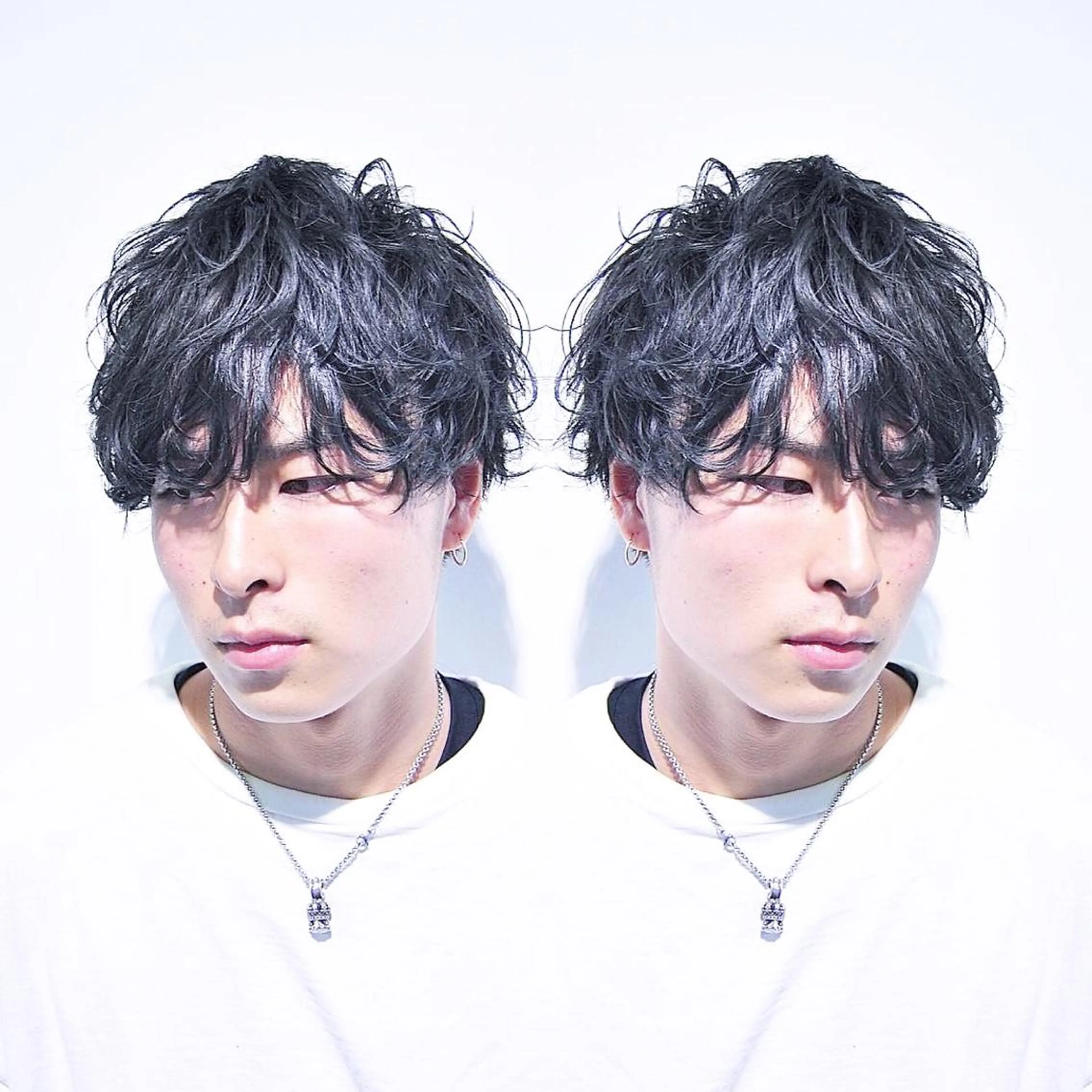 ミディアム パーマ メンズ ミディアムパーマ マッシュ メンズパーマ 及川シゲル 髪質改善講師のヘアスタイル