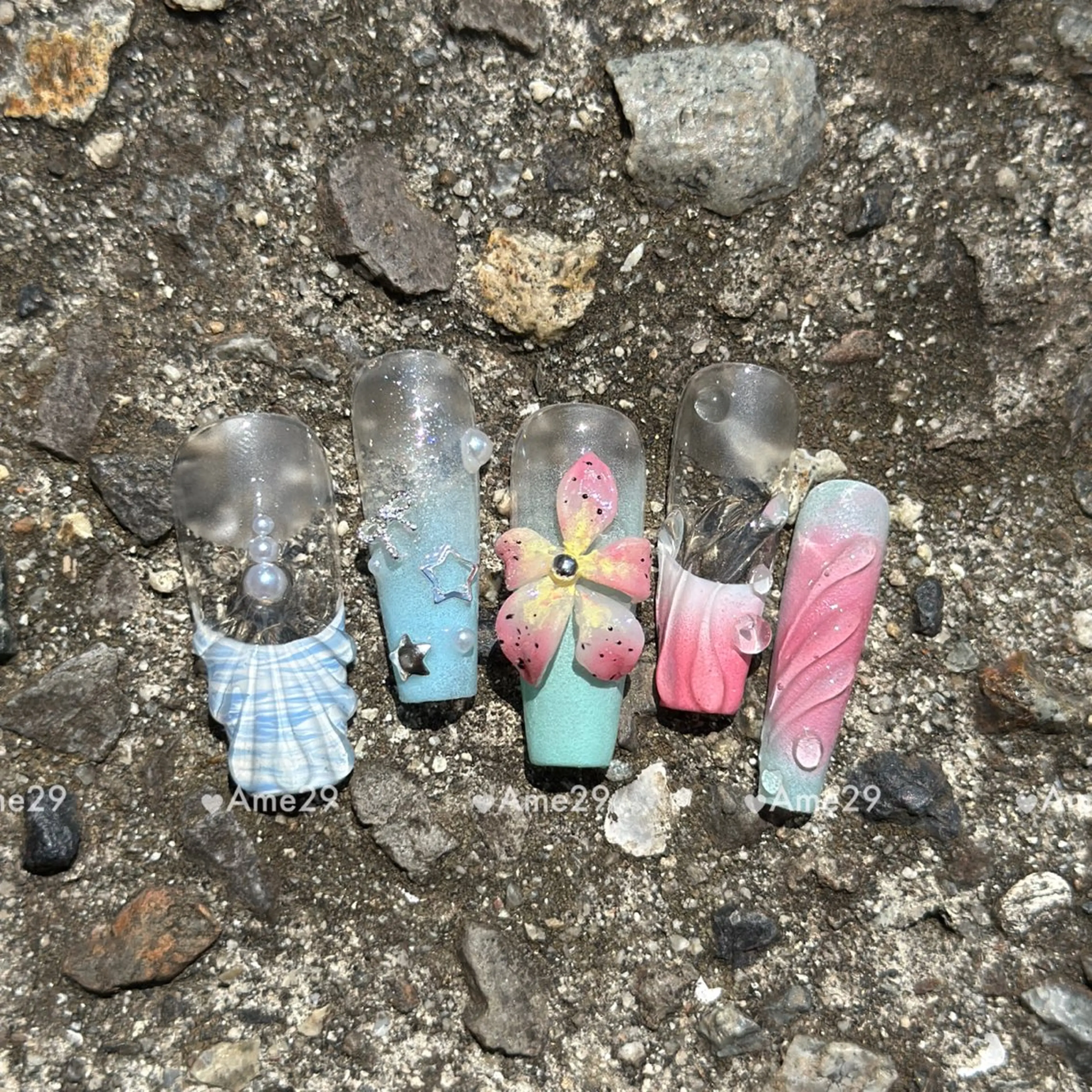 ネイル 長さ出し ネイルチップ Ame29NailOsaka所属・AME29 Nail ネイルサロンのネイルデザイン