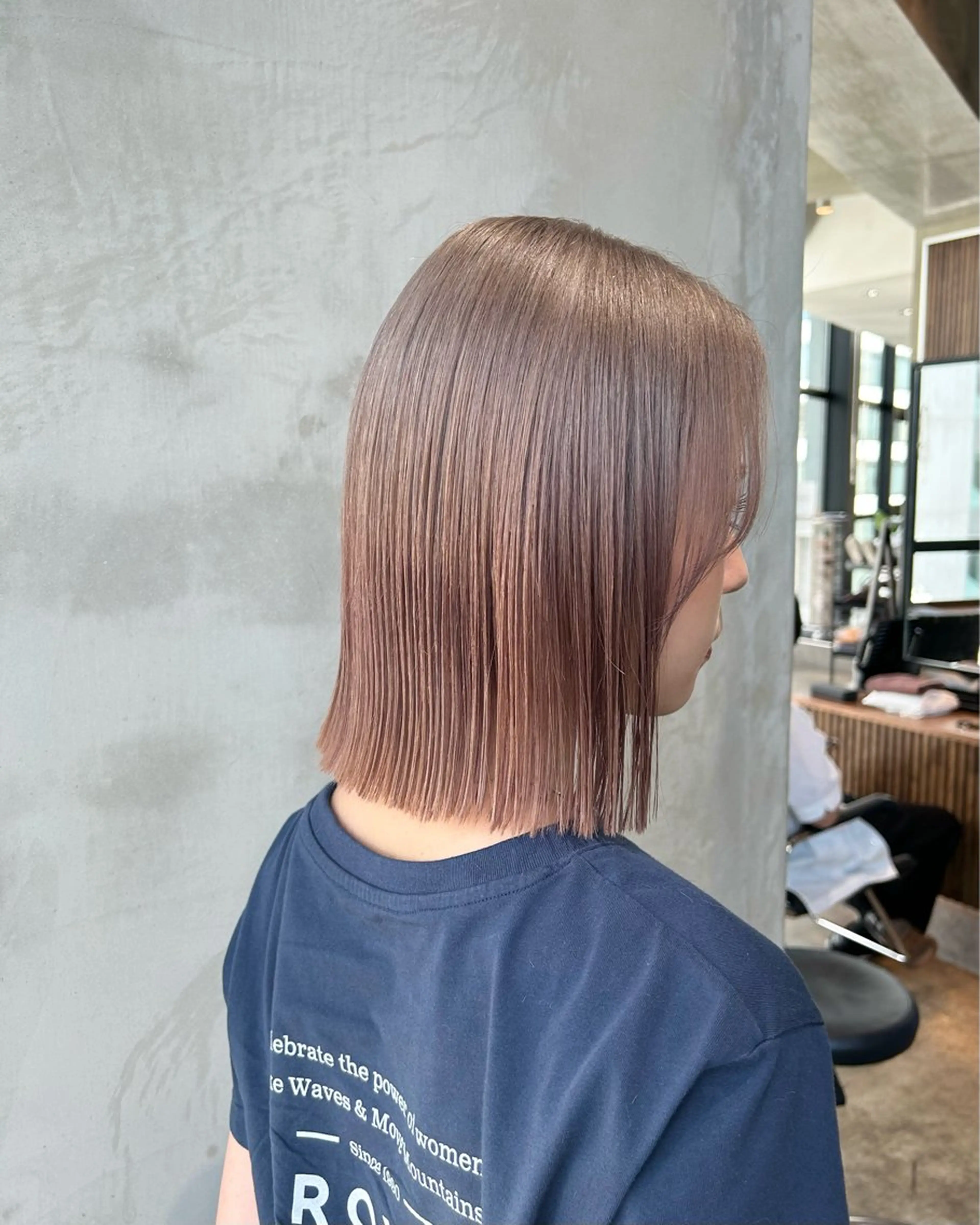 ショート カラー ベージュカラー ミルクティーベージュ 渋谷/レイヤーボブ・ 韓国ボブ特化/楓のヘアスタイル